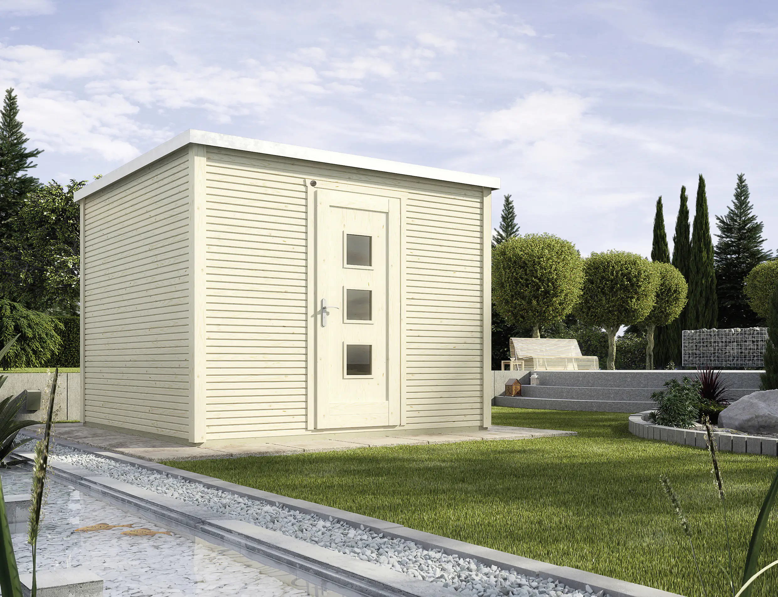 Weka Designhaus Wekaline 413 250 x 250 cm natur mit Fußboden