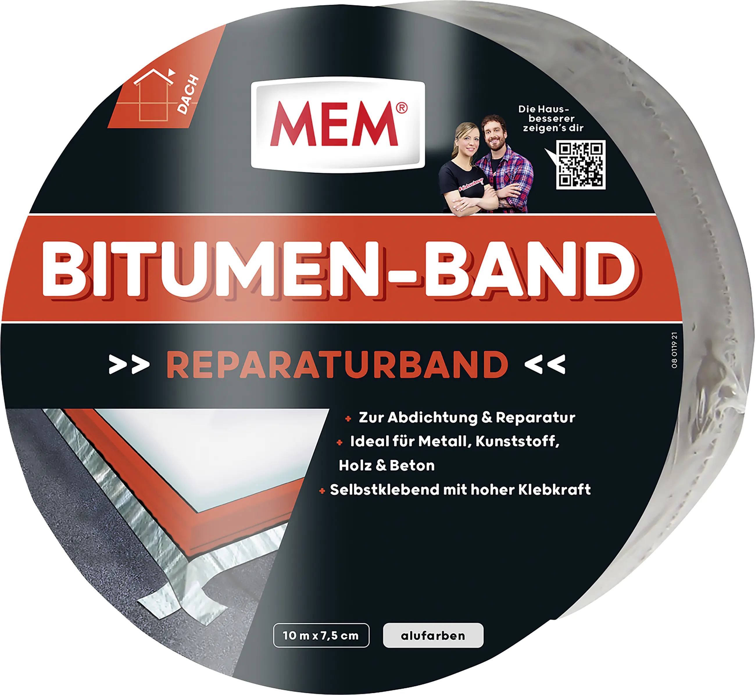 MEM Bitumen-Band 10 m x 7,5 cm alu