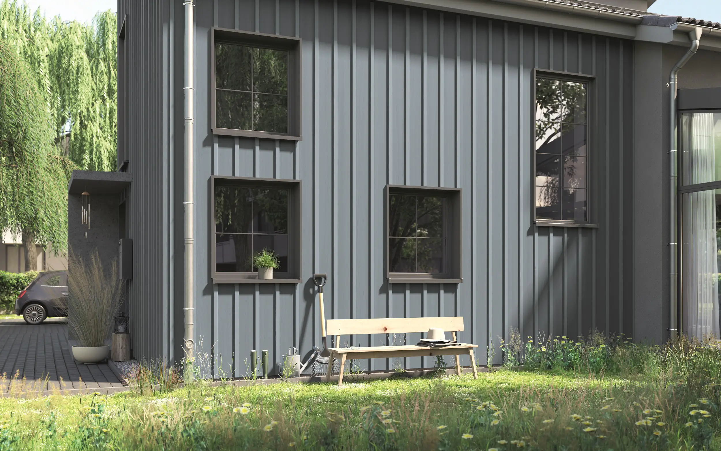 Alpina Wetterschutzfarbe deckend 0,75 L silbergrau