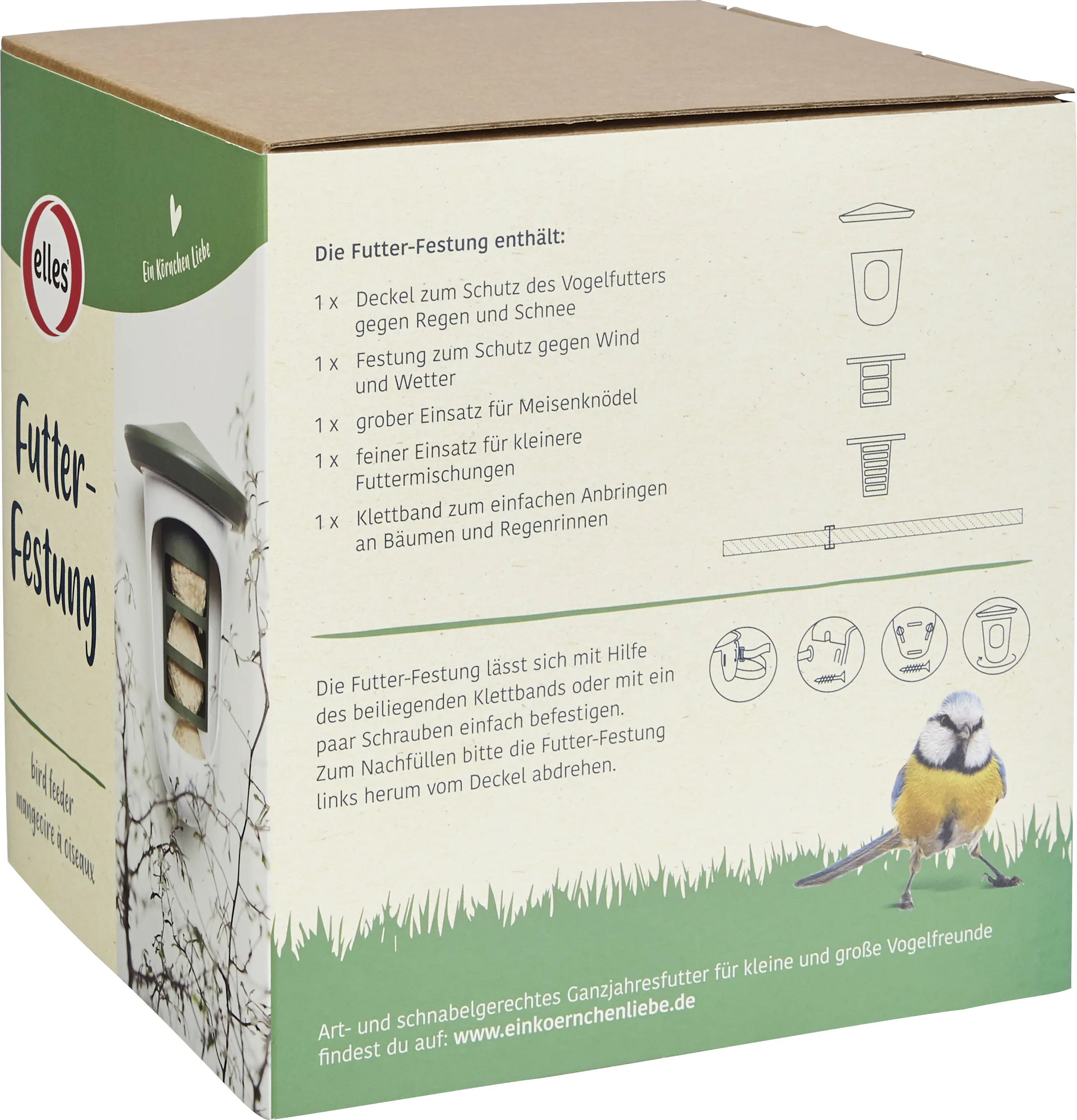 Elles Vogelfutterspender Futter-Festung