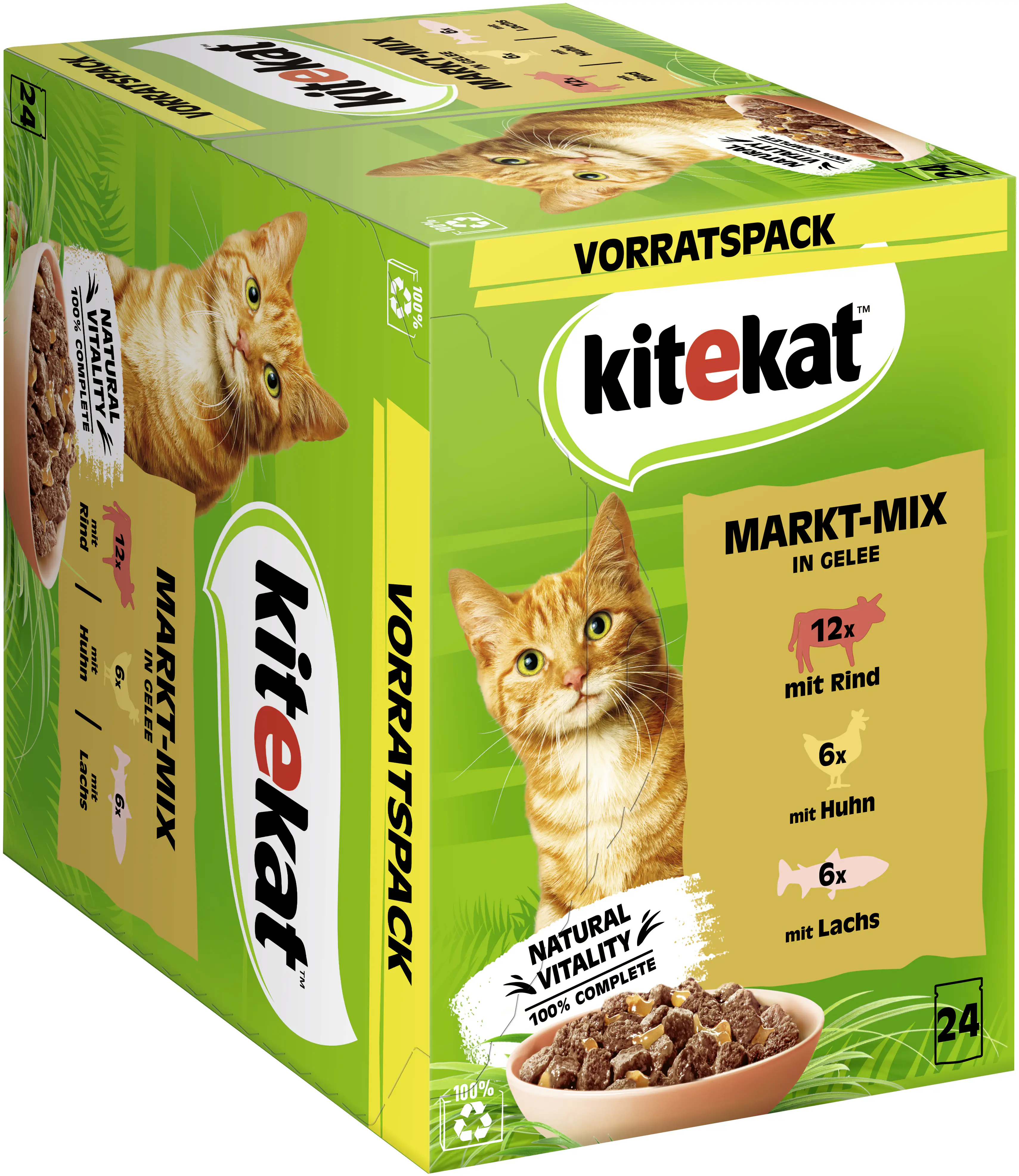 Kitekat Markt-Mix in Gelee Multipack Vorratspack 24x85 g