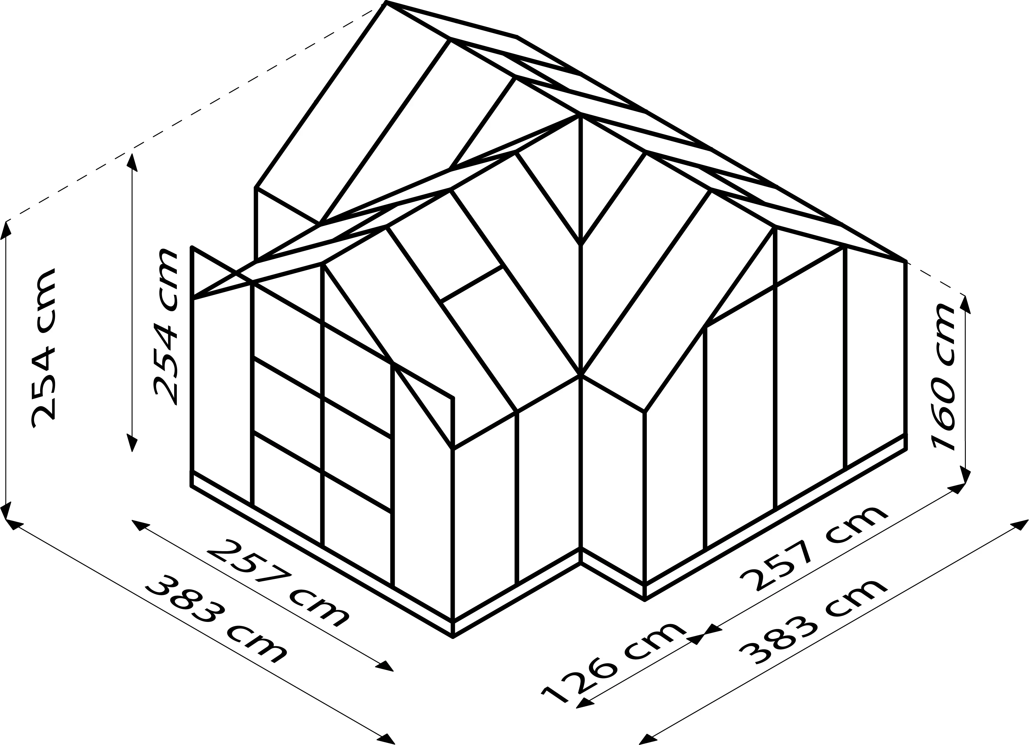 Vitavia Gewächshaus Sirona 13000 381 x 381 cm 3 mm Sicherheitsglas