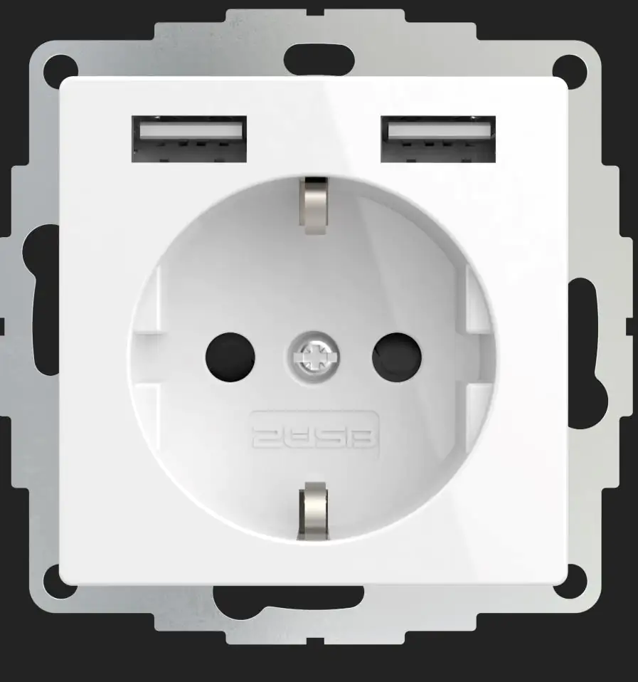 USB-Steckdose reinweiß glänzend