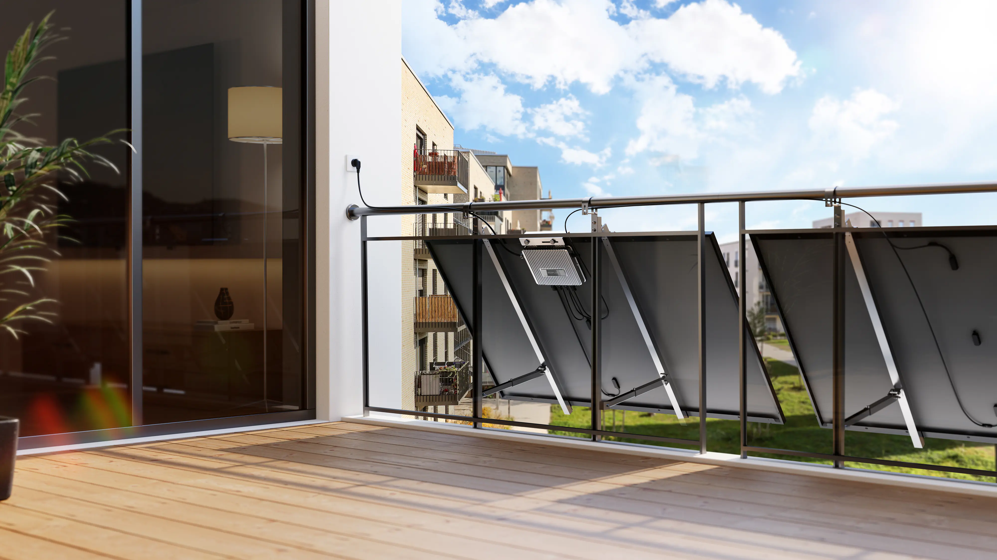 Vale Balkonkraftwerk 860 WP 2x430WP bifazial 800 W Ecoflow Wechselrichter Vale Balkonkraftwerk 860 WP 2x430WP bifazial 800 W Ecoflow Wechselrichter