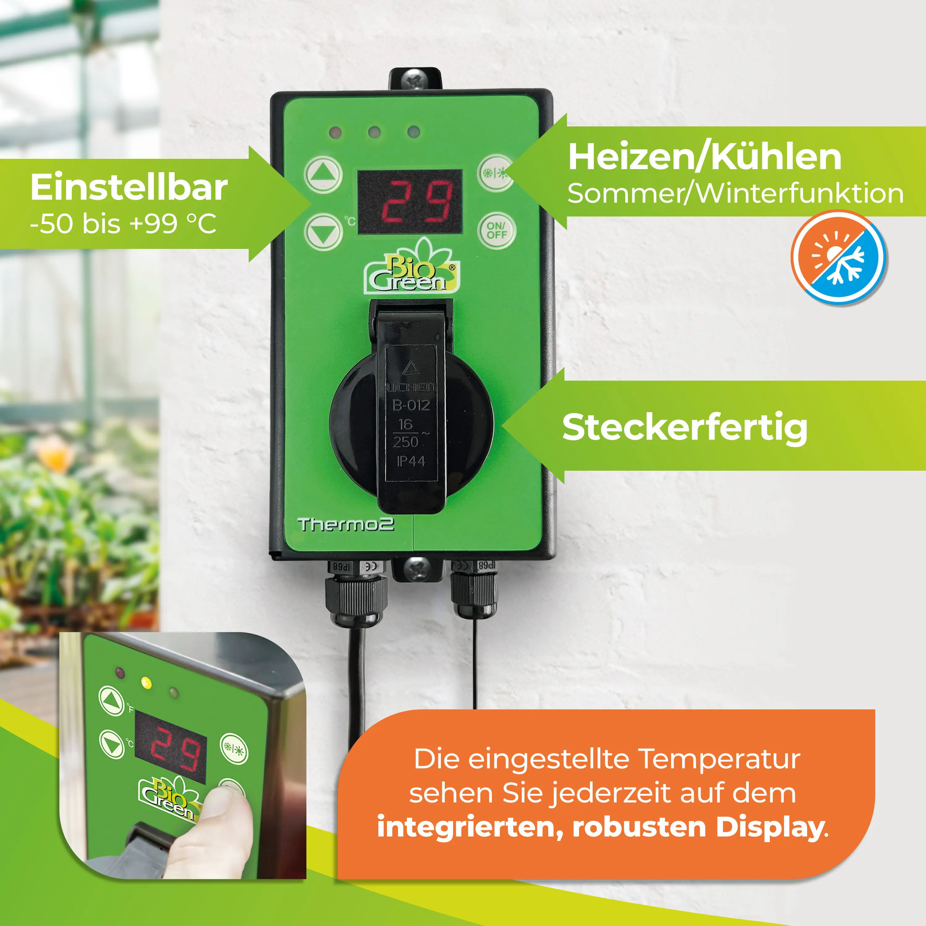 BioGreen Wärmeplatte als Anzuchtbooster für Pflanzen 40 x 120 cm 85 W inkl. Digital-Thermostat