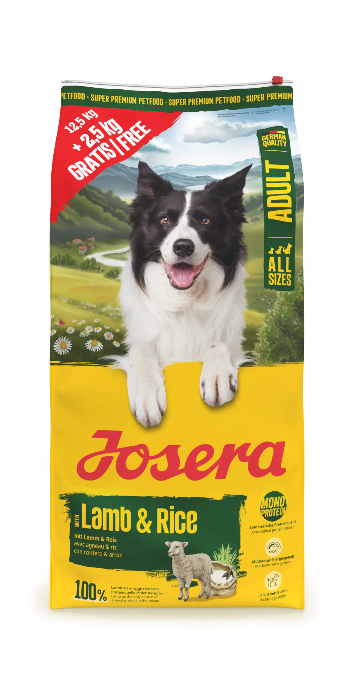 Josera Hundetrockenfutter Adult glutenfrei 15 kg Lamm & Reis