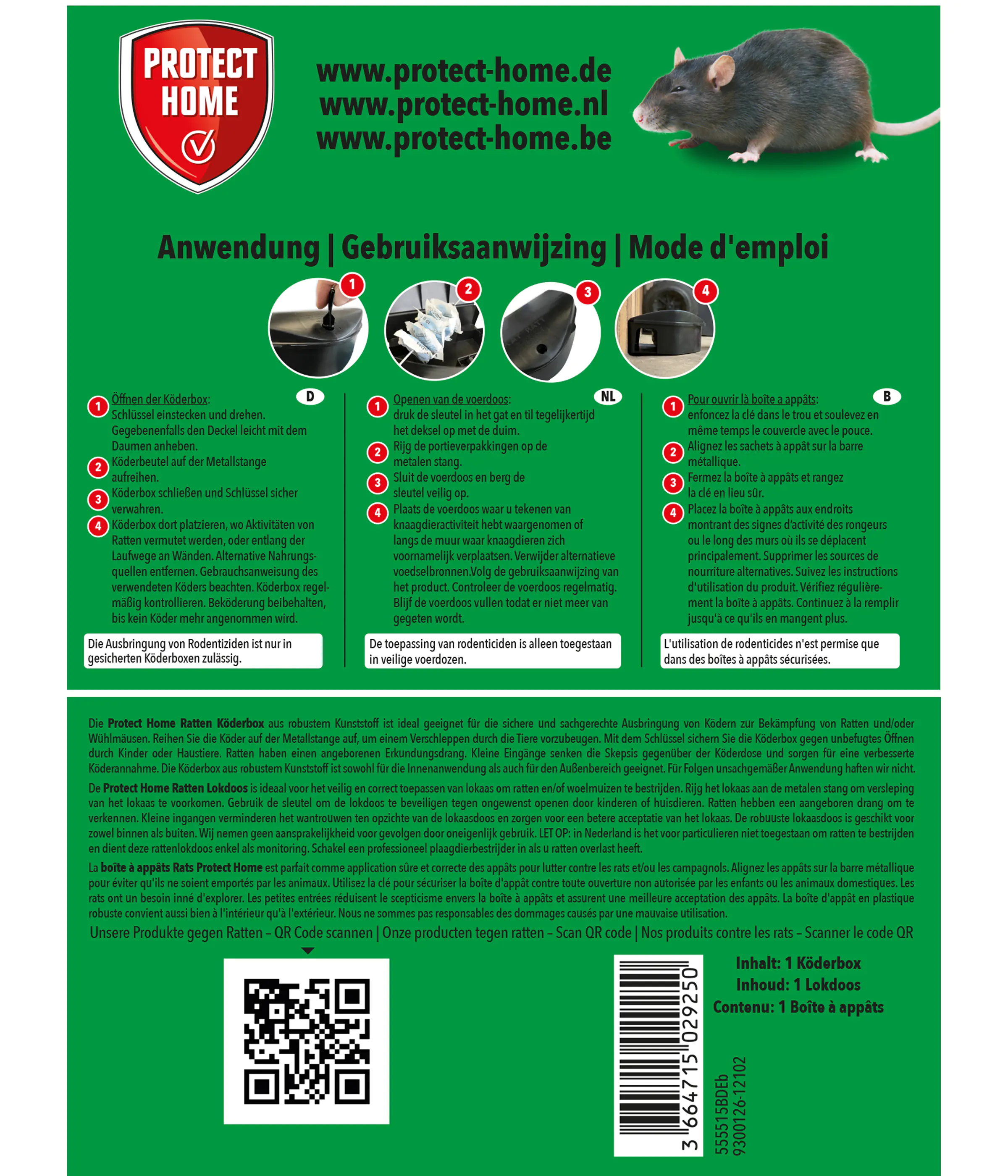 Protect Home Ratten Köderbox 1 Stück Protect Home Ratten Köderbox 1 Stück