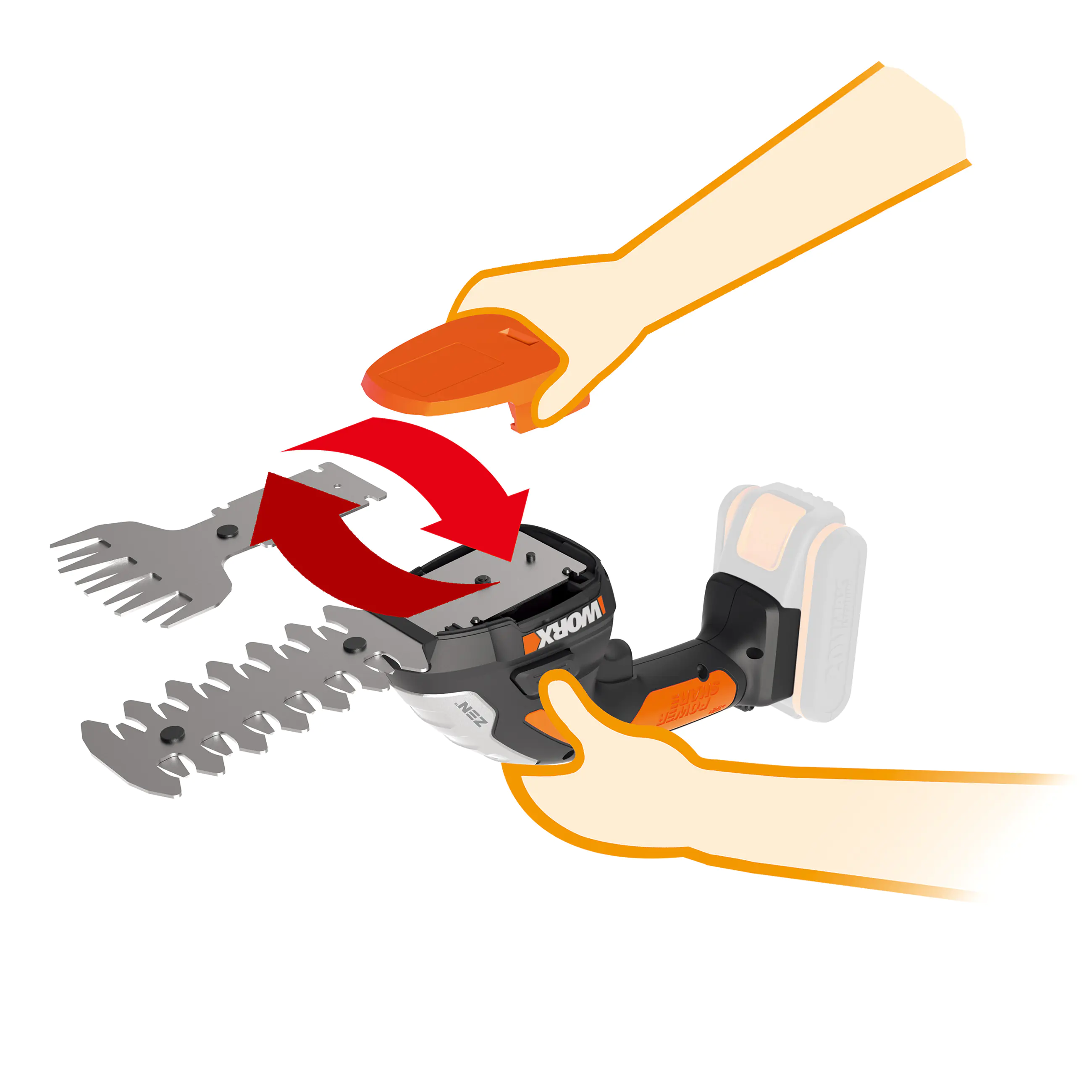 WORX Akku Gras und Strauchschere WG801E.9 20 V WORX Akku Gras und Strauchschere WG801E.9 20 V