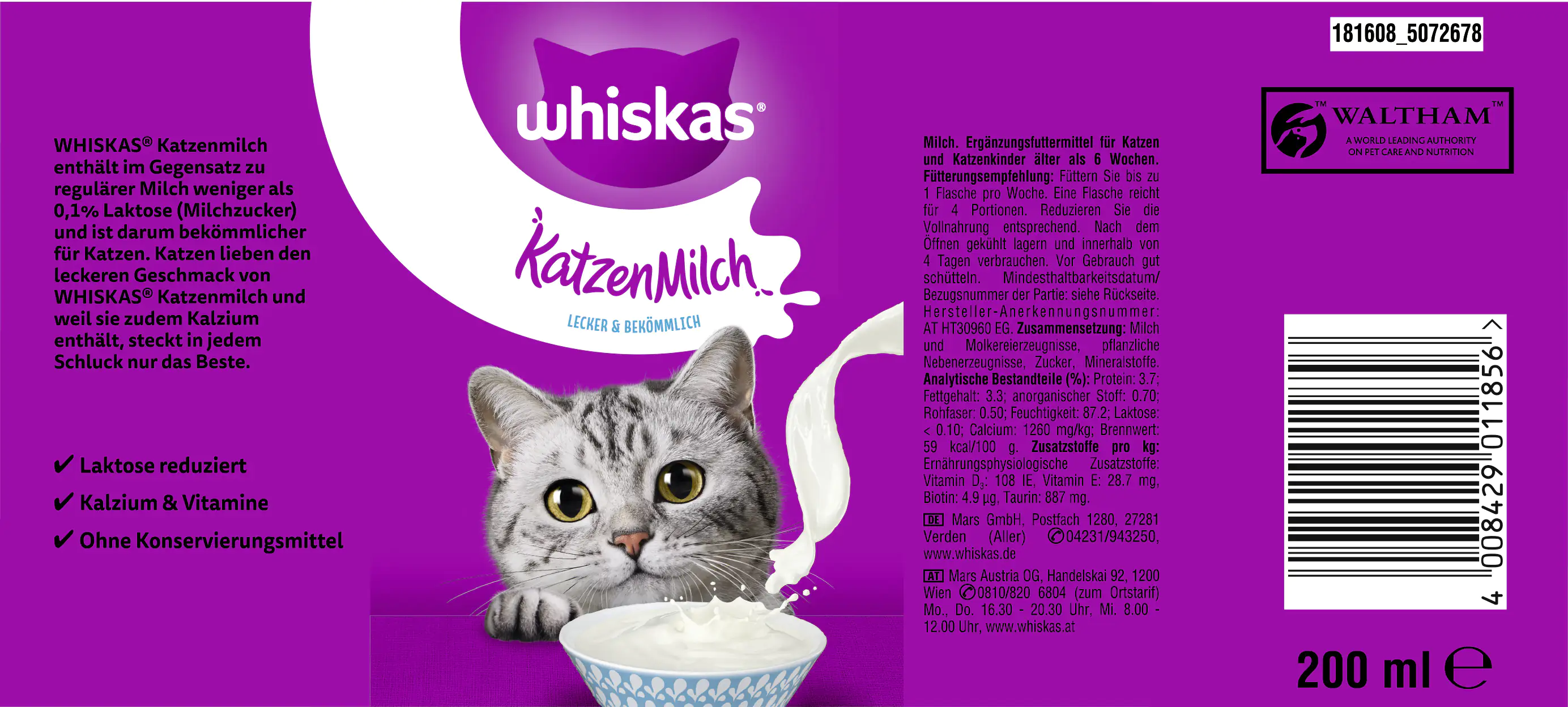 Whiskas Katzenmilch 200 ml