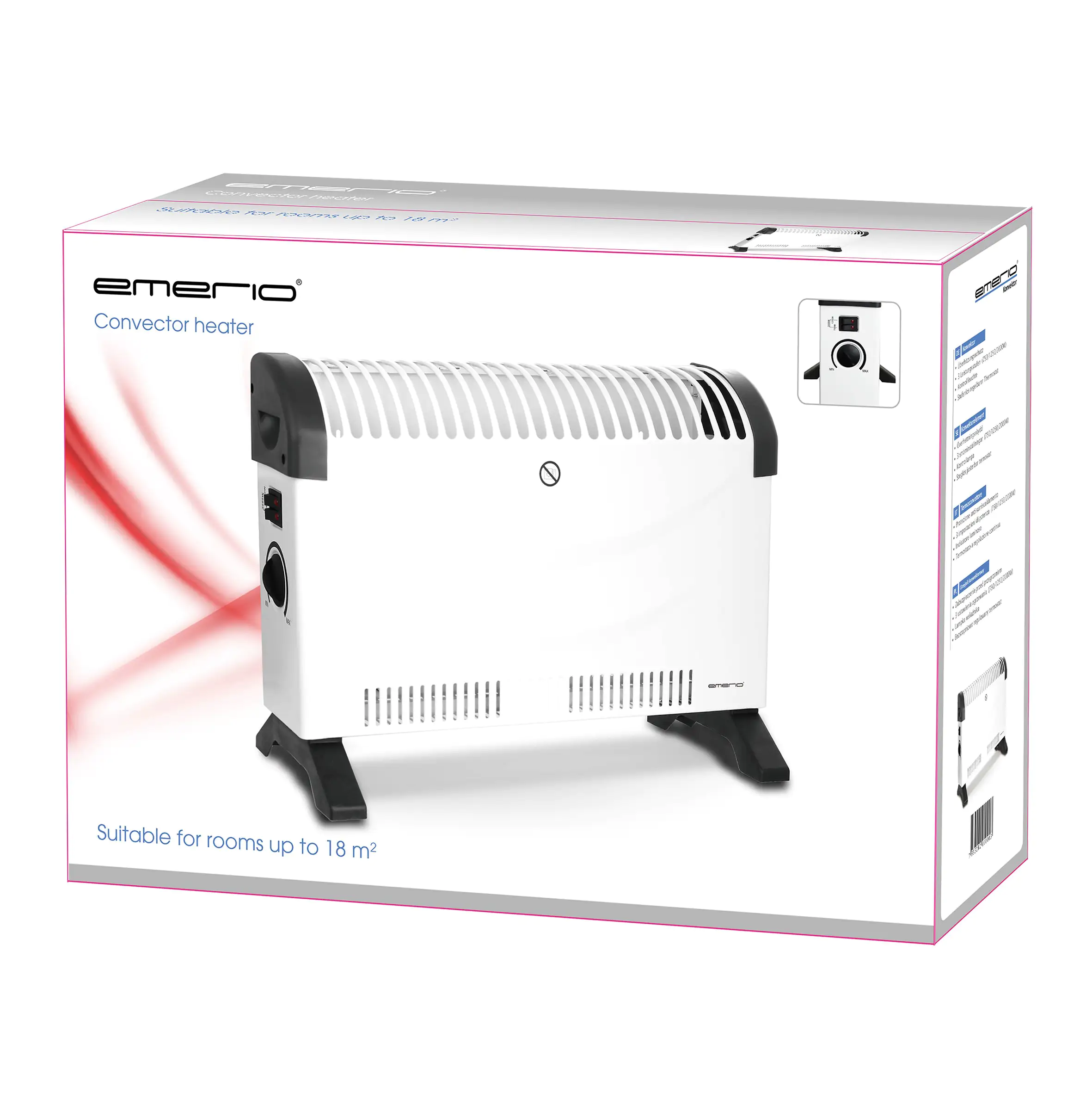 emerio Konvektor 2000 Watt, Ventilatorfunktion, weiß