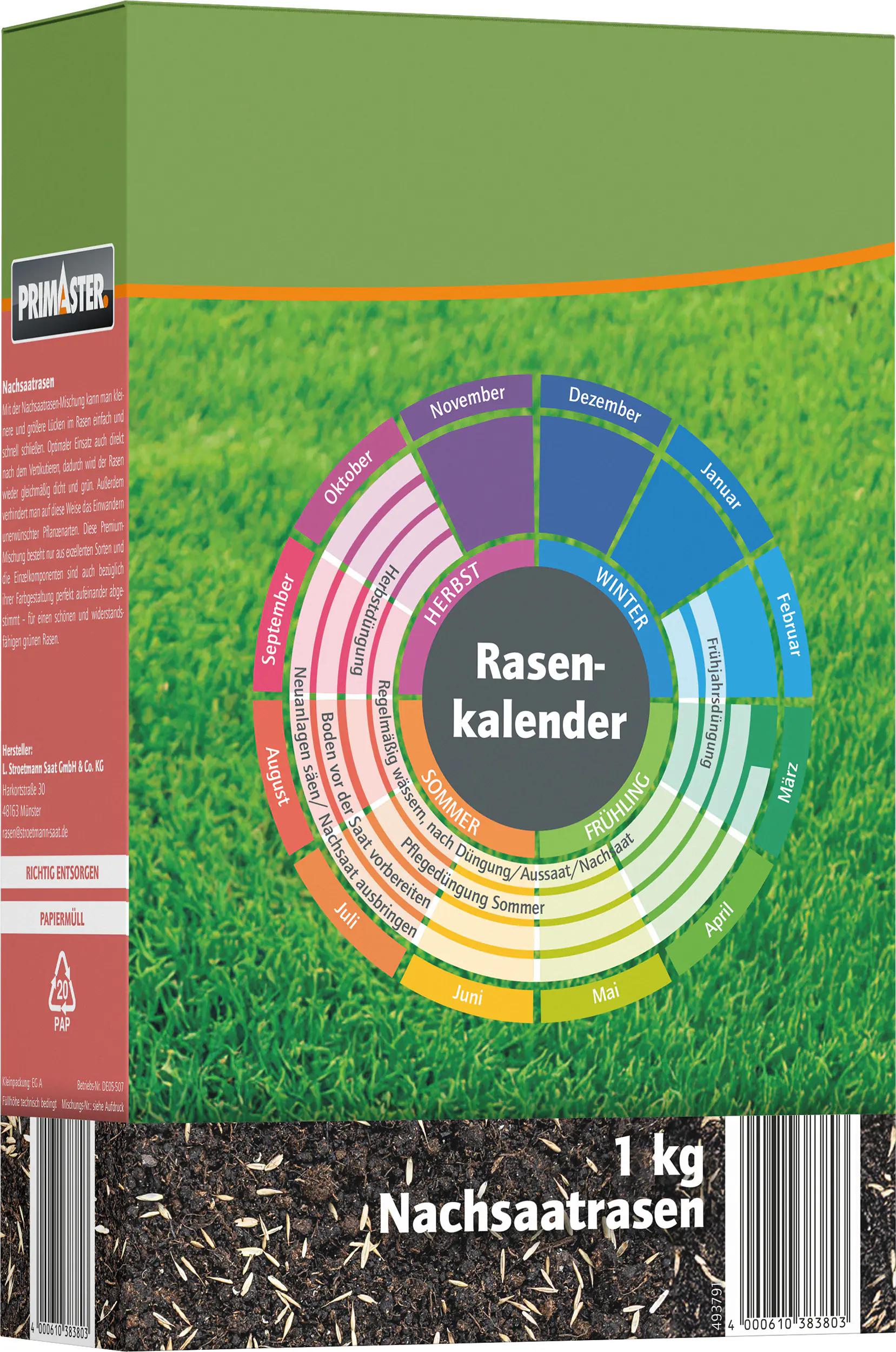 Primaster Nachsaatrasen 1 kg für ca. 50 m²