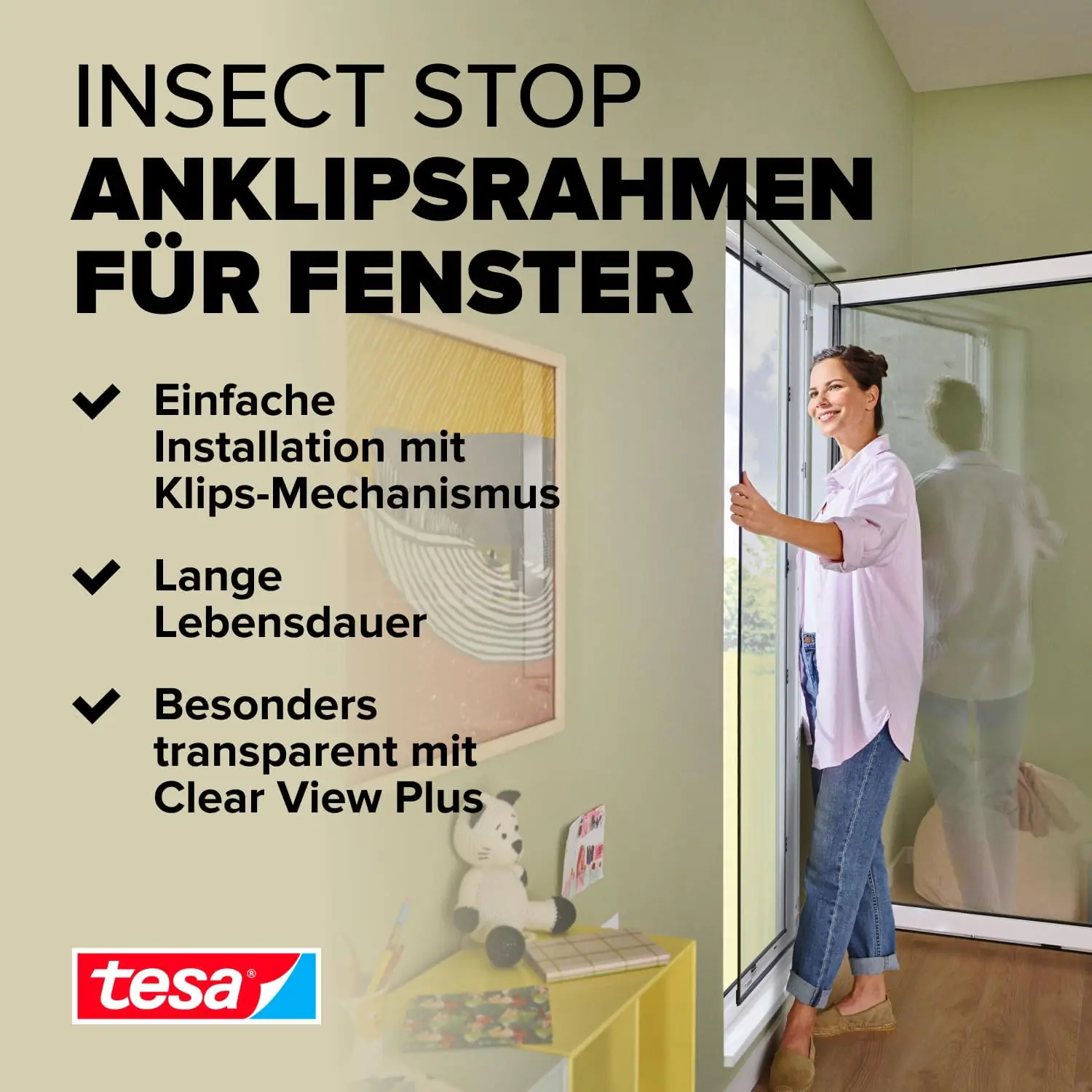 Tesa Insektenschutz Anklipsrahmen für Fenster 120 x 240 cm Tesa Insektenschutz Anklipsrahmen für Fenster 120 x 240 cm