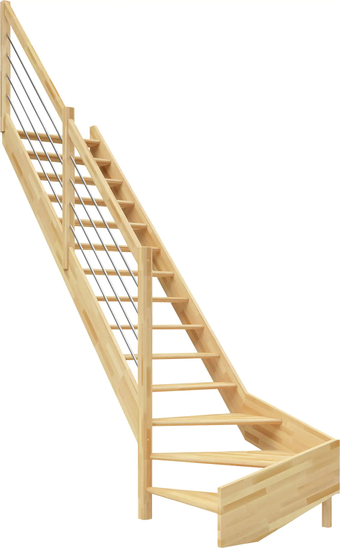 Dolle Raumspartreppen Paris 1/4-gew. Buche versiegelt inkl. Geländer Dolle Raumspartreppen Paris 1/4-gew. Buche versiegelt inkl. Geländer