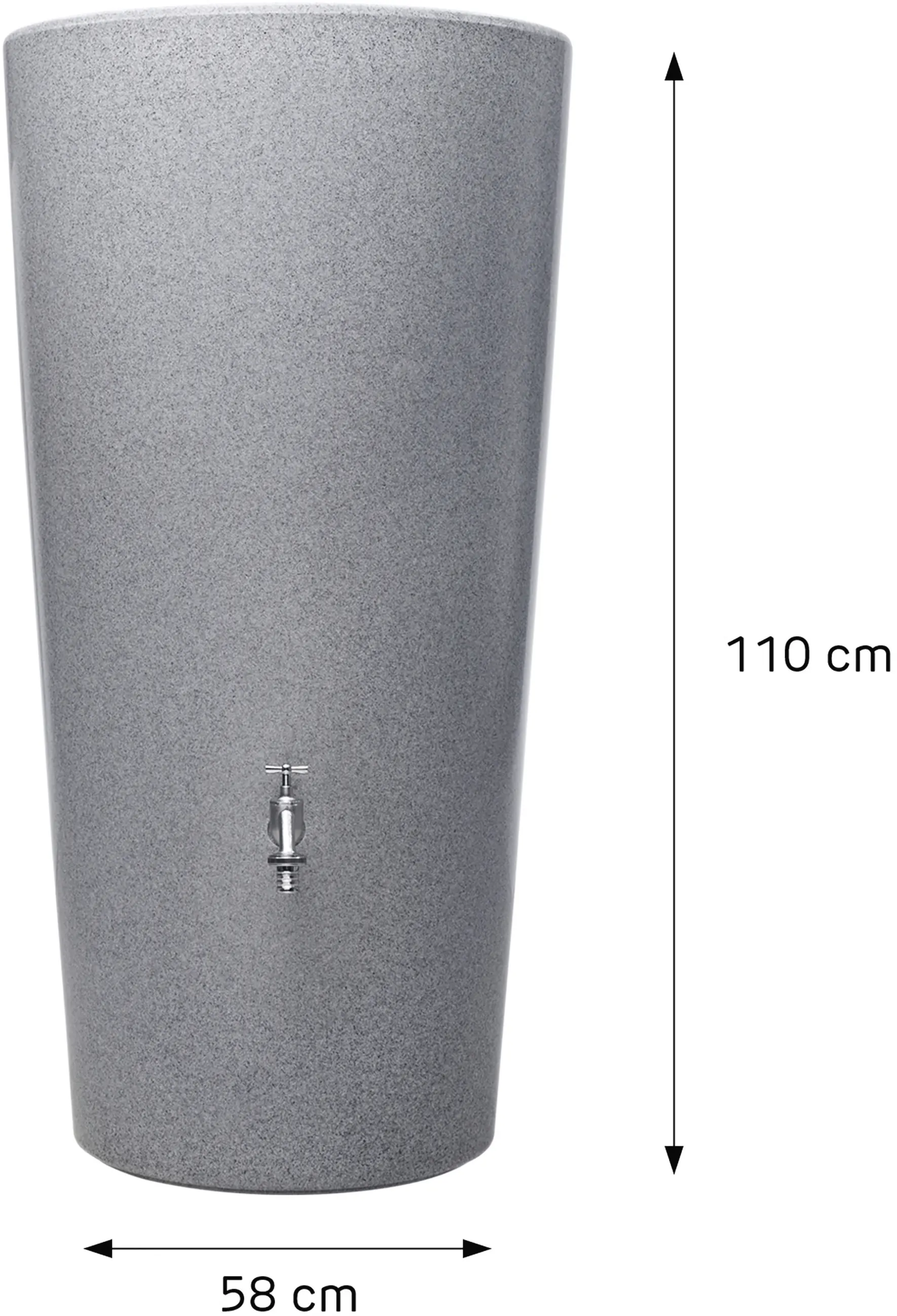 Garantia Regentonne Stone 2in1 rund inkl. Pflanzschale 210 L silber