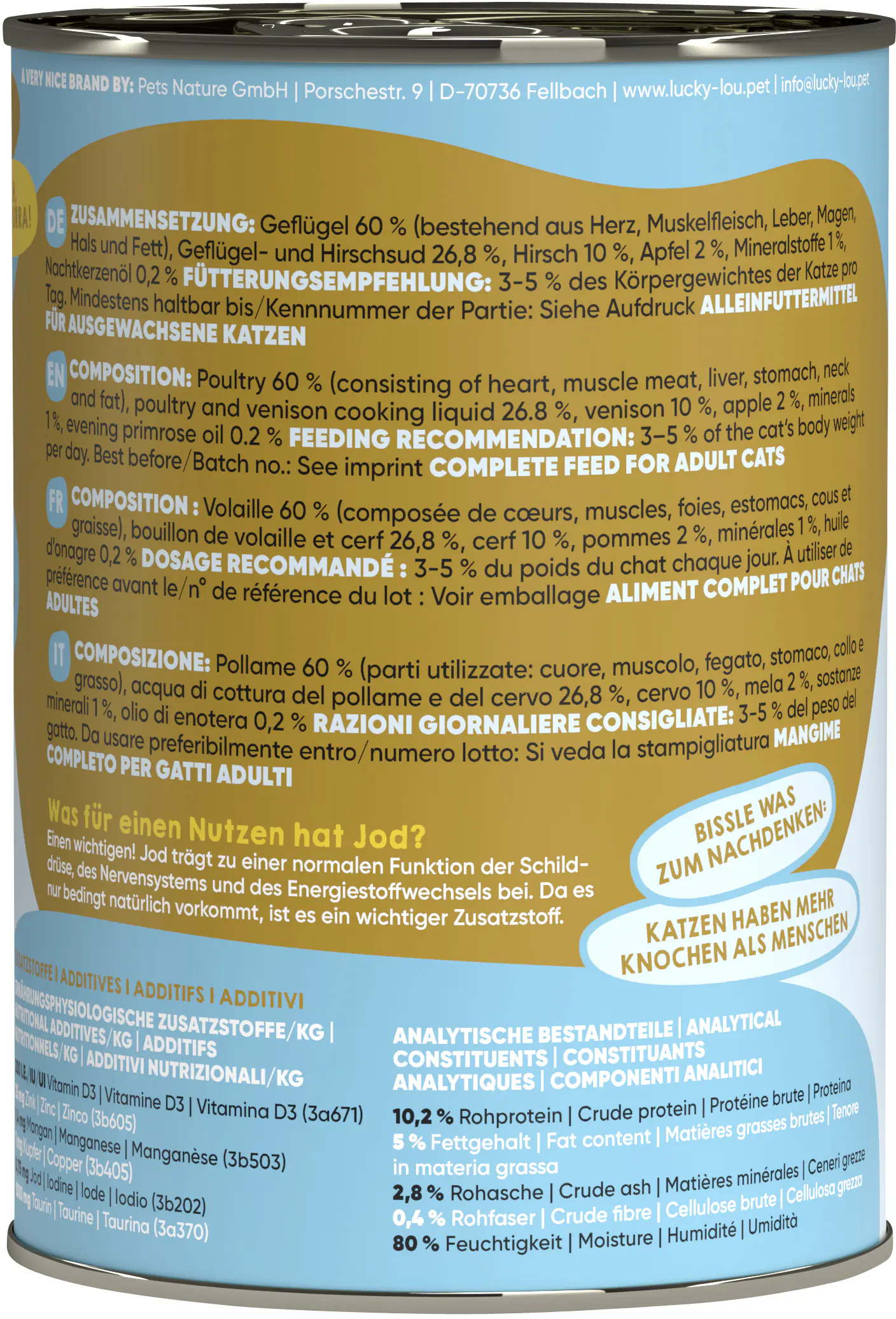 Lucky Lou Lifestage Adult Geflügel und Hirsch 400g