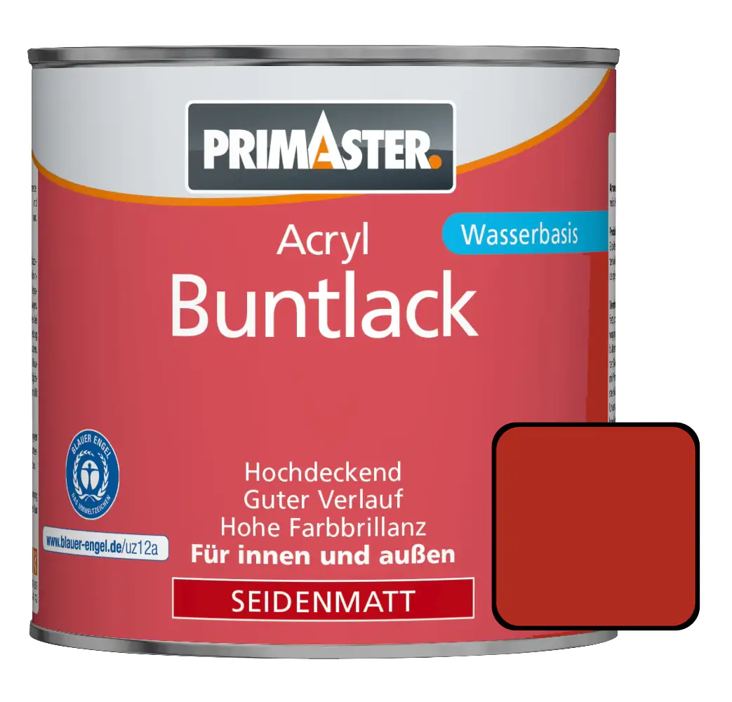 Primaster Acryl Buntlack RAL 3000 750 ml feuerrot seidenmatt Primaster Acryl Buntlack RAL 3000 750 ml feuerrot seidenmatt