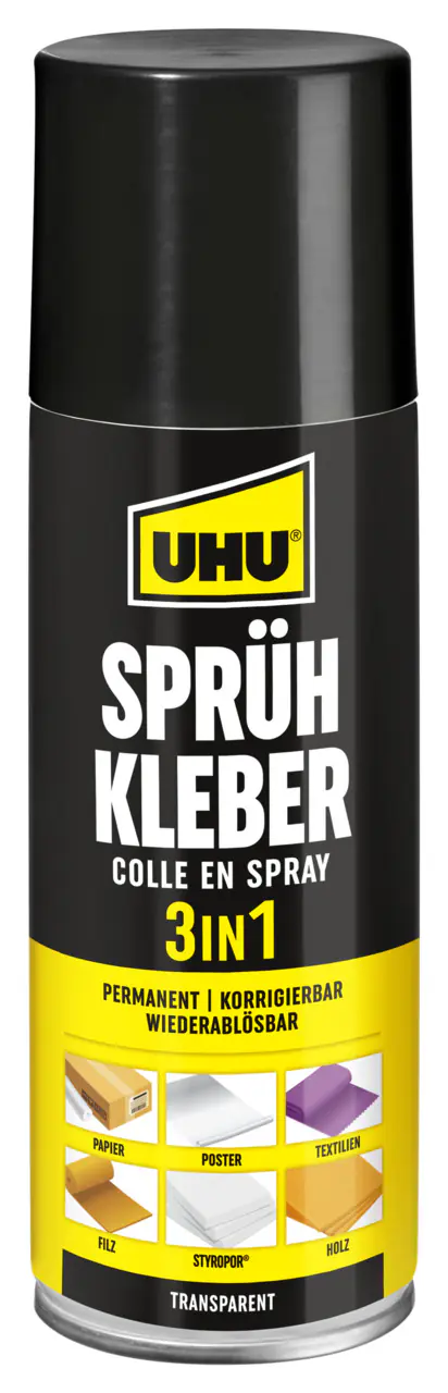 UHU Sprühkleber 3in1 für Flächenklebungen 200 ml