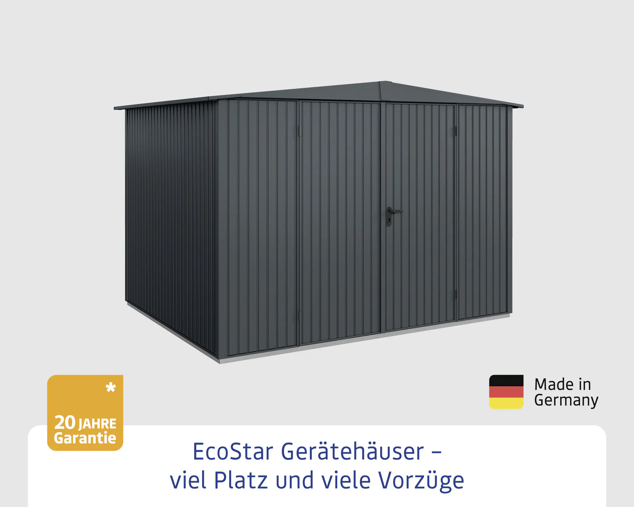EcoStar Gerätehaus Trend-S Typ 3 323,6 x 247,7 x 219,4 cm anthrazitgrau