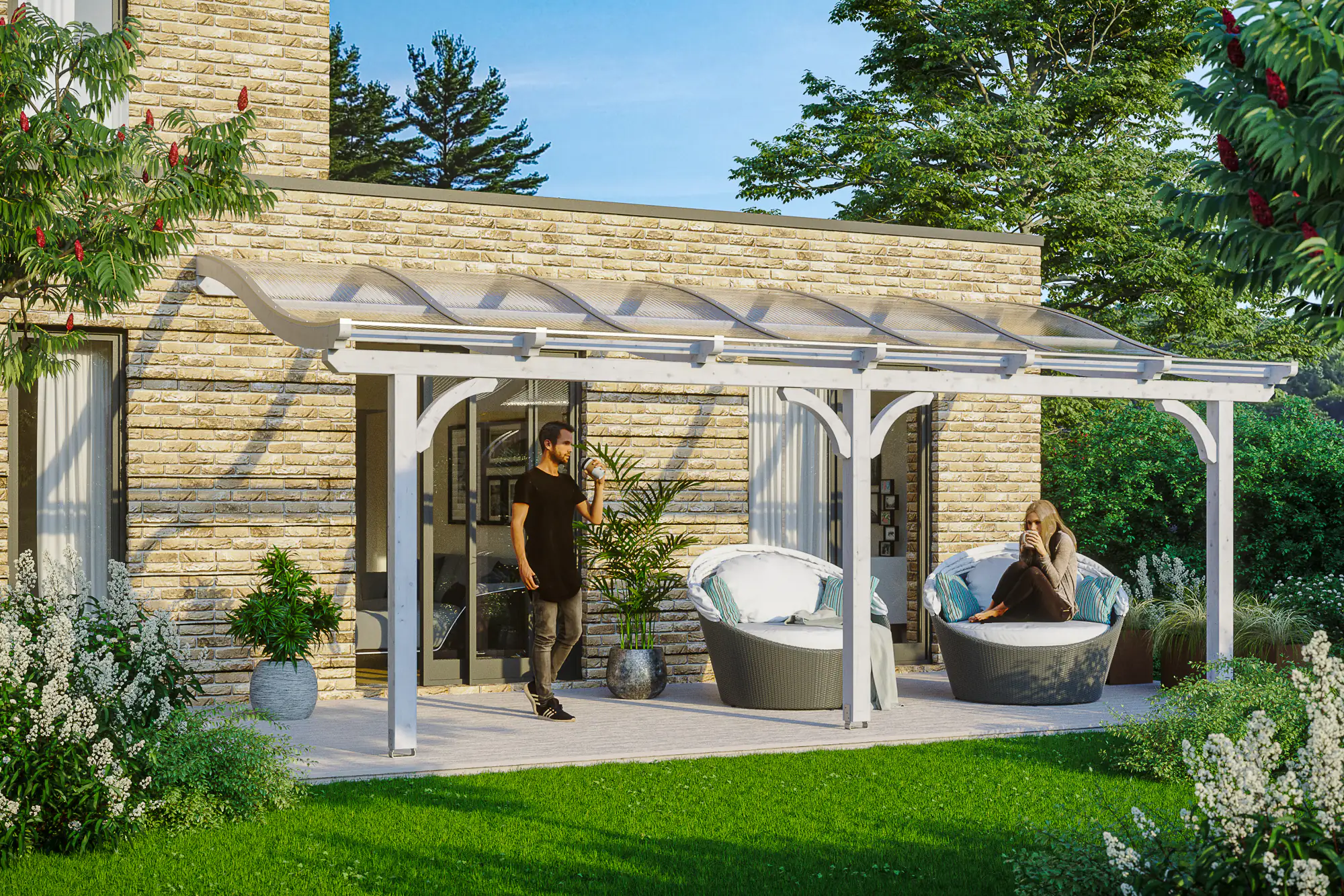 SKAN HOLZ Terrassenüberdachung Venezia 648 x 389 cm Leimholz