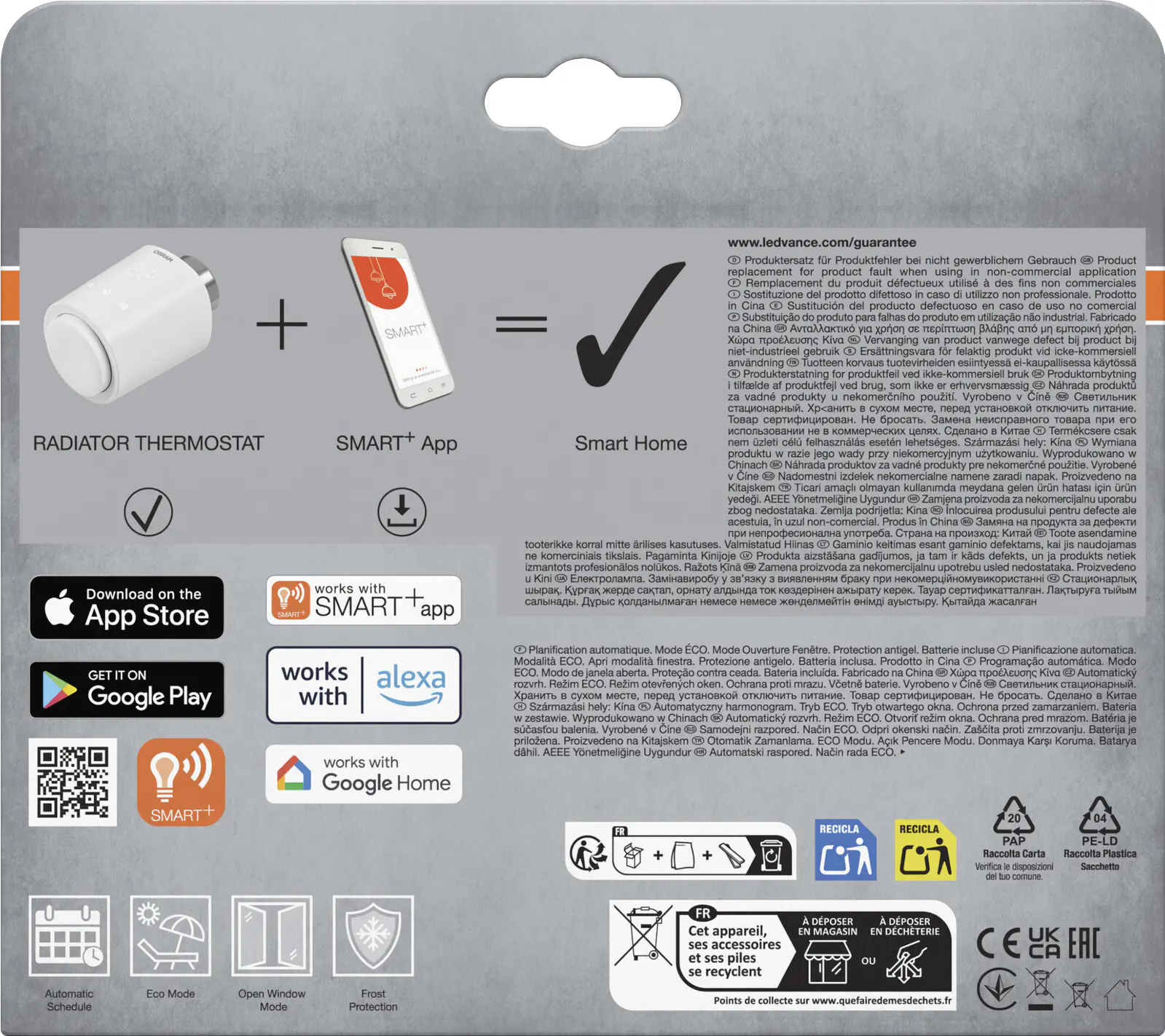 Osram Heizkörperthermostat SMART+ WIFI 3er Pack weiß