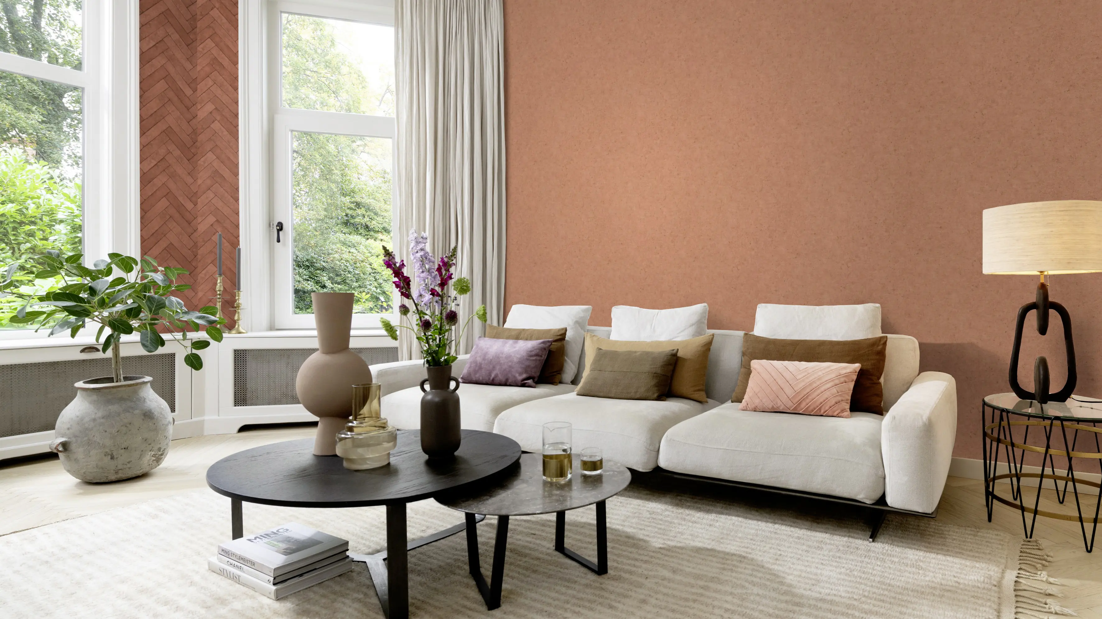 Rasch Vliestapete 520880 Rot-Terra Uni 10,05 m x 0,53 m