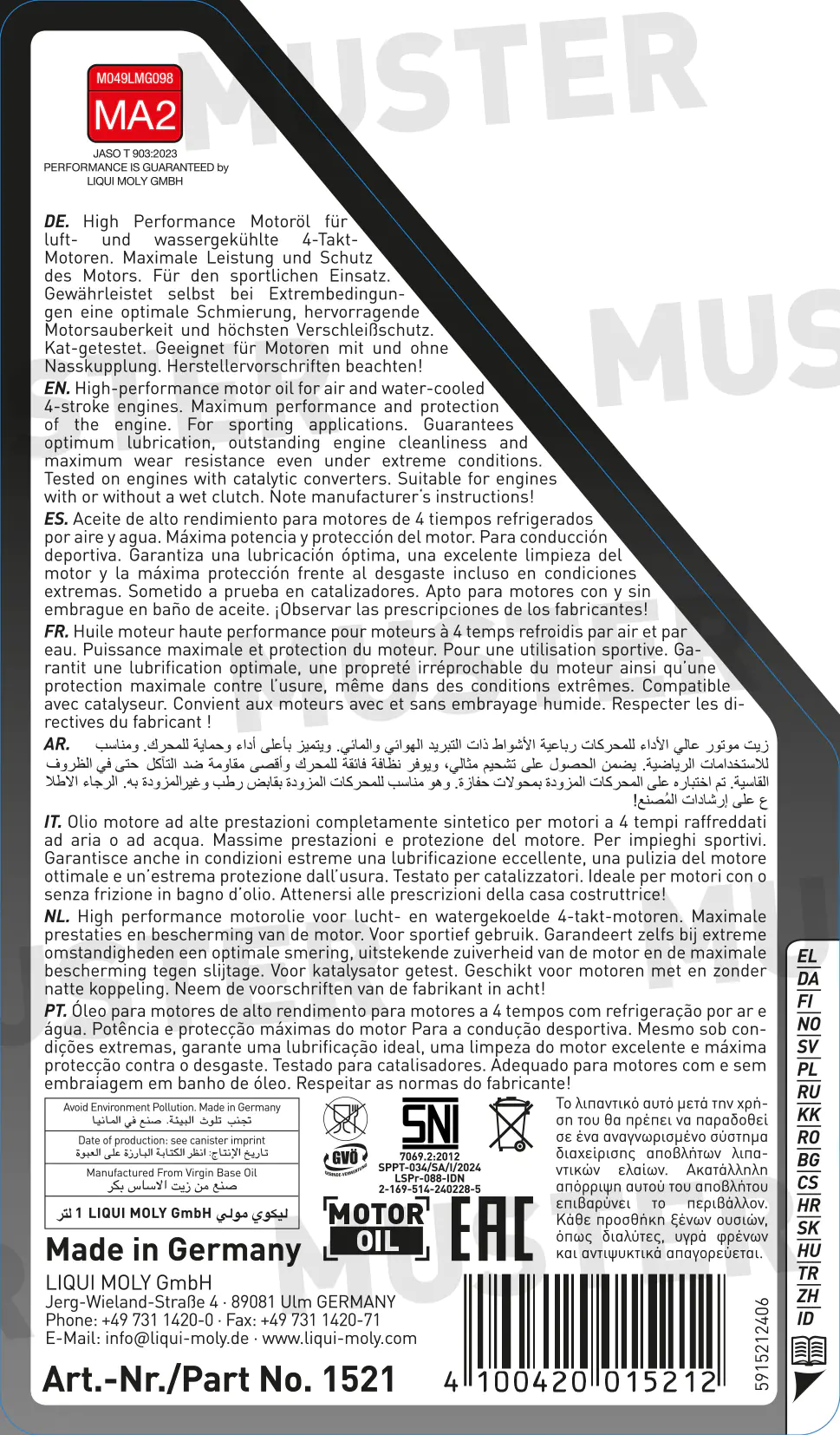 Liqui Moly 4-Takt Motoröl 4T 10W-40 Street 1 L