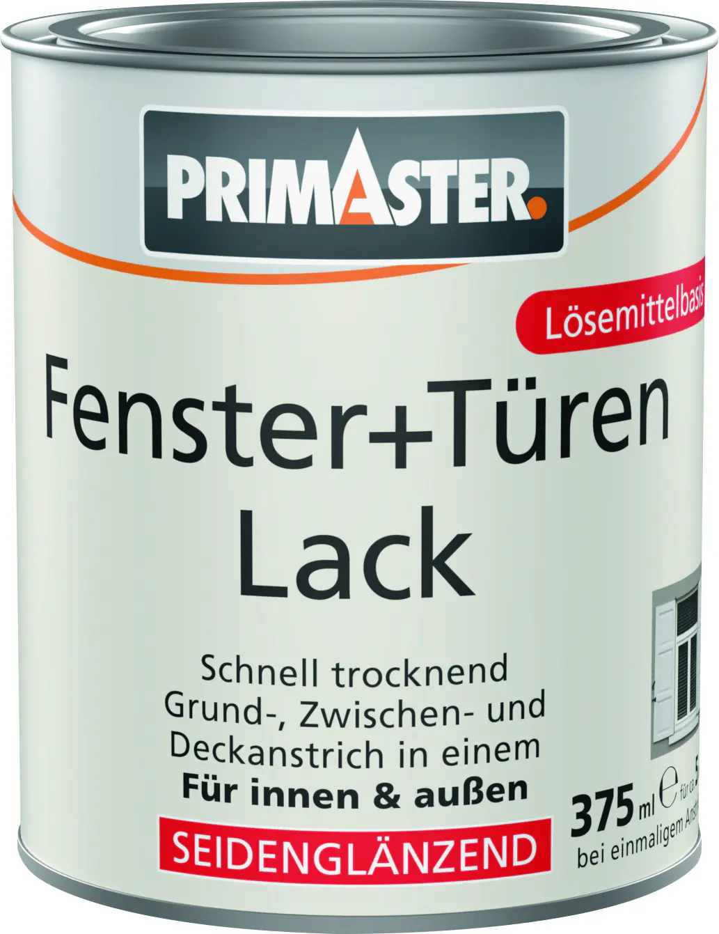 Primaster Fenster + Türenlack 375 ml weiß seidenmatt