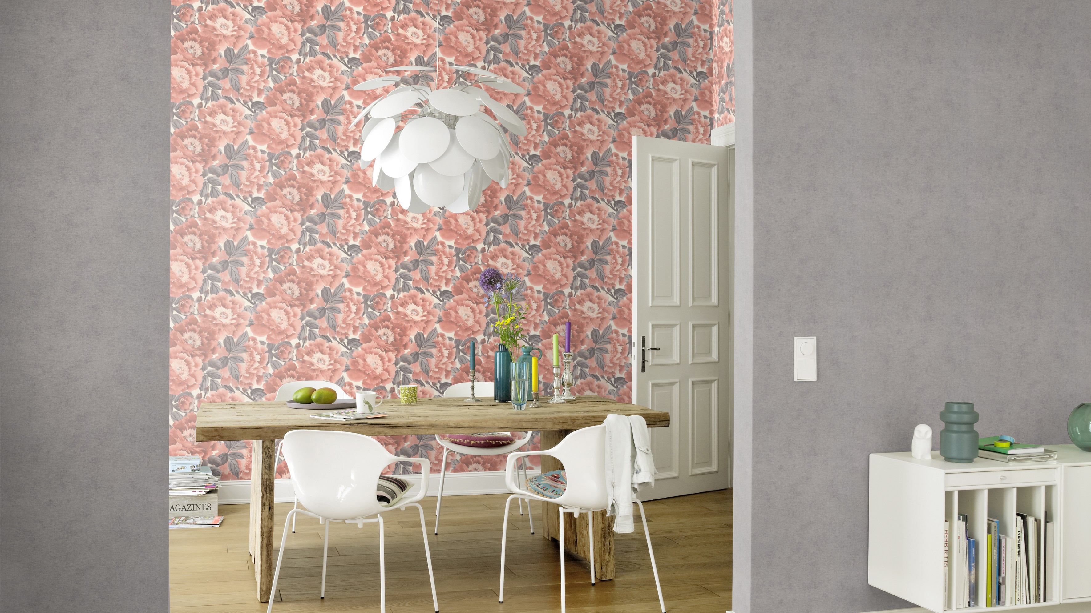 Rasch Vliestapete Beachhouse Uni grau 10,05 x 0,53 m