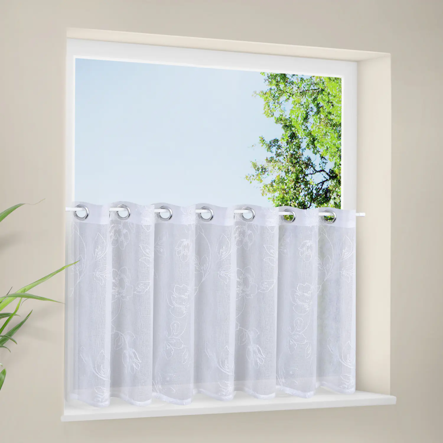 Ösenpanneau weiß 150 x 50 cm 