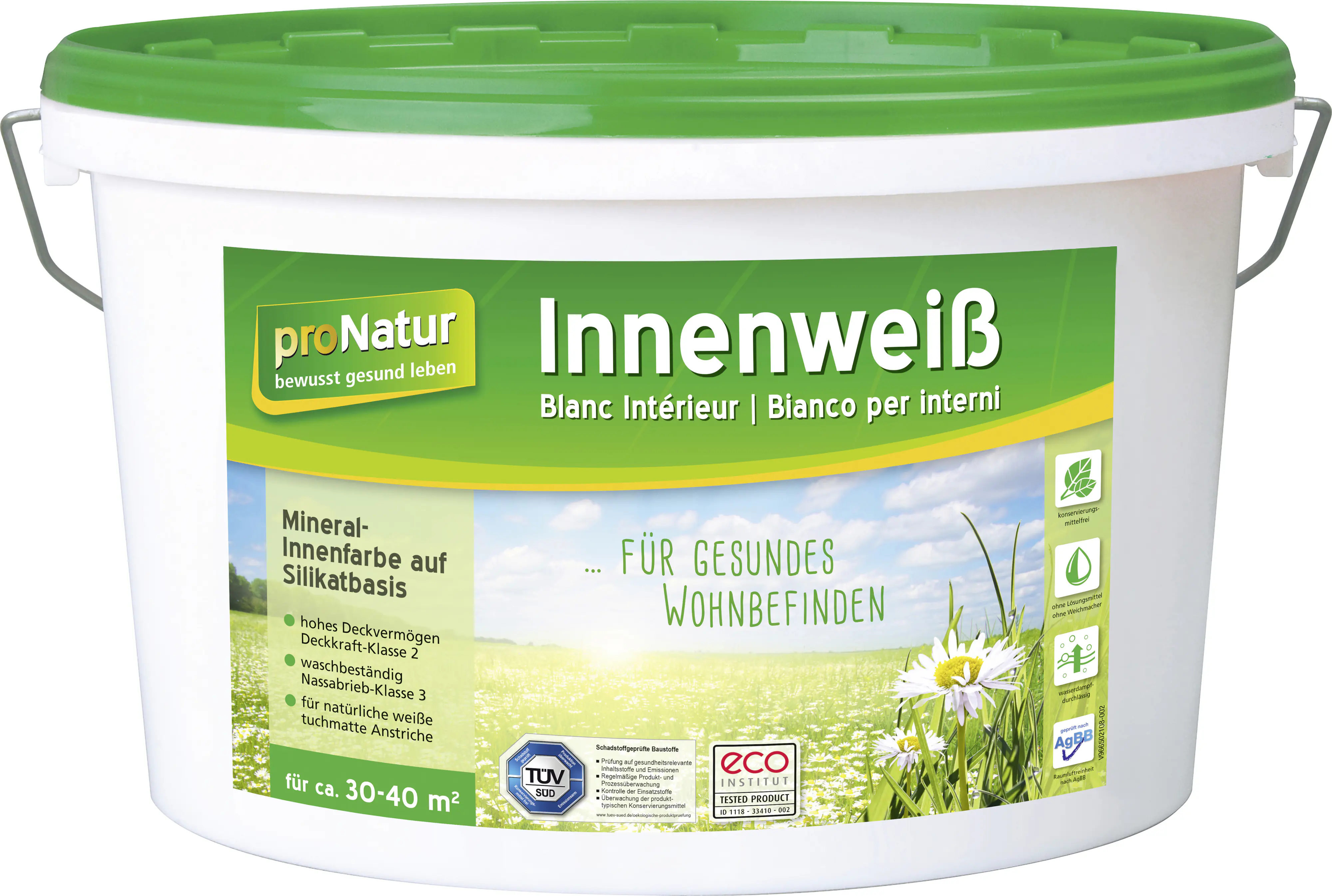 Pronatur Mineralfarbe Innenweiß 5 L weiß