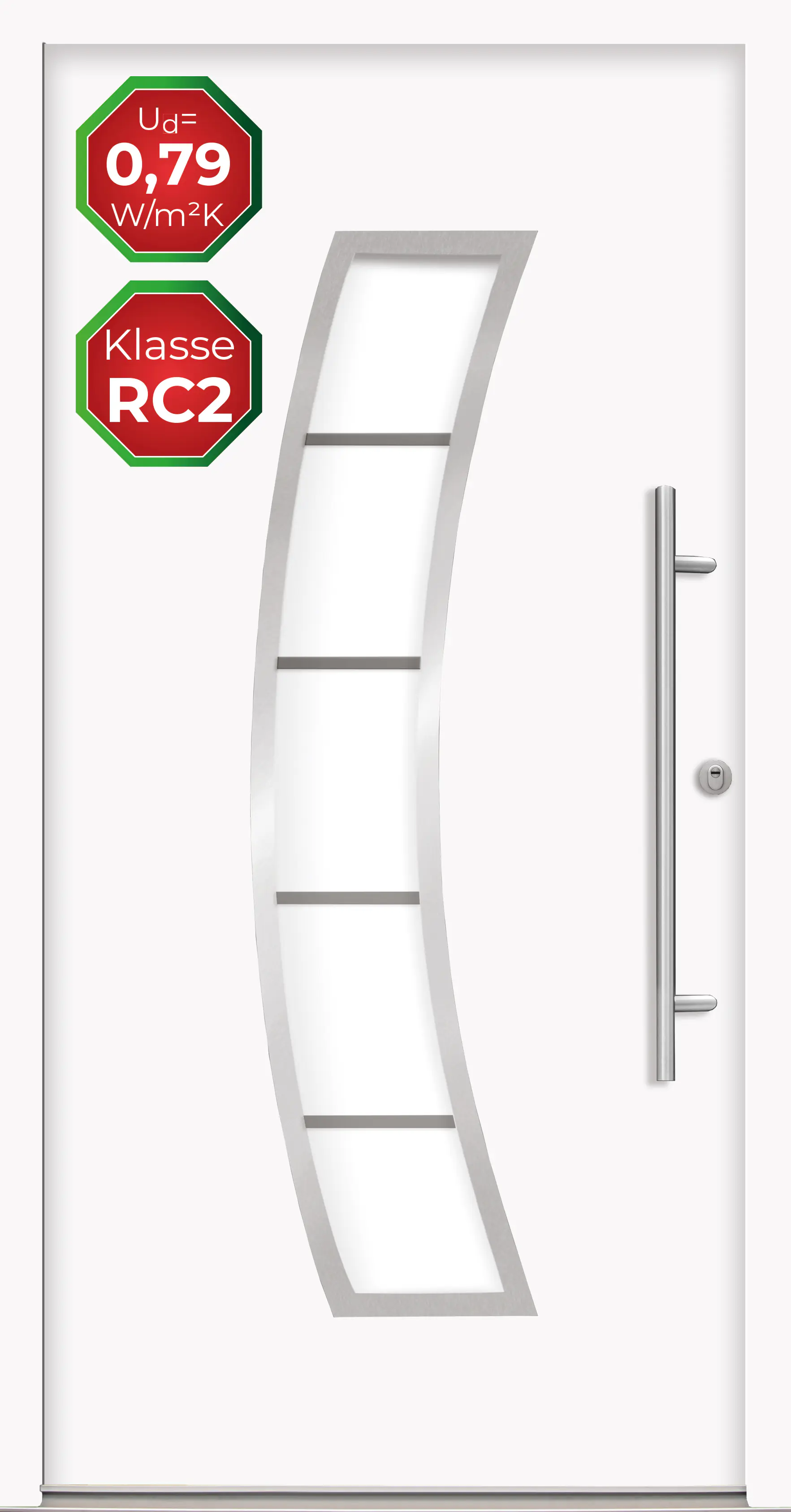 Splendoor Haustür Passivedoor Premium P14 RC2 Weiß DIN Rechts 110 x 210 cm