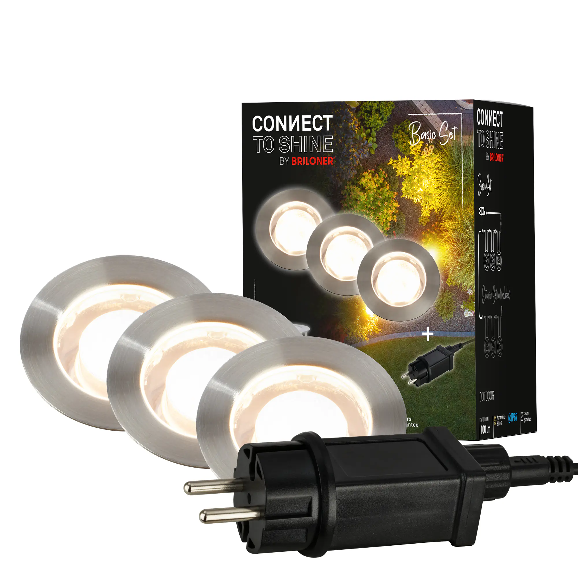 Briloner LED Außen-Bodenstrahler Padouk Connect to Shine 3er Starterset 3x1W warmweiß Briloner LED Außen-Bodenstrahler Padouk Connect to Shine 3er Starterset 3x1W warmweiß