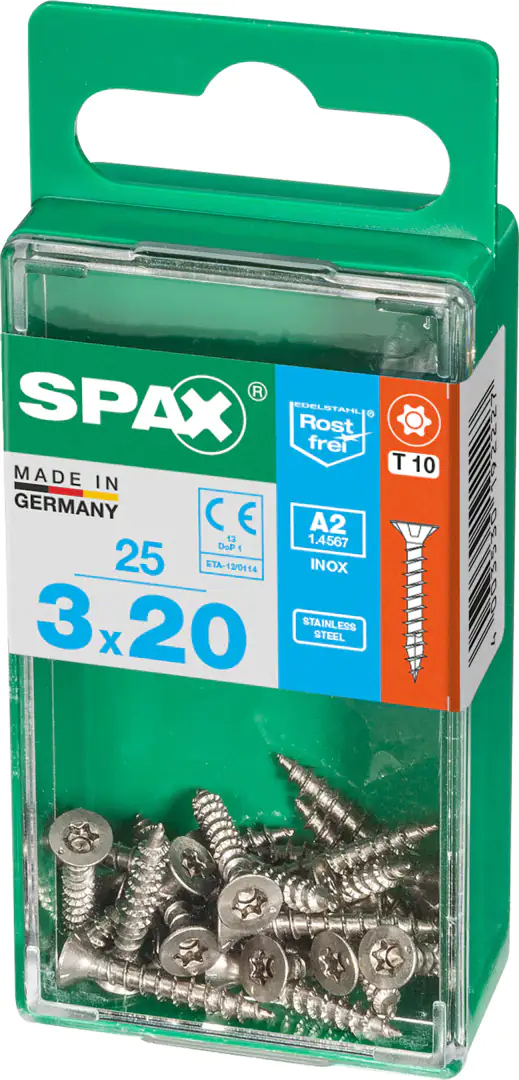 Spax Universalschrauben 3.0 x 20 mm TX 10 Senkkopf - 25 Stk.