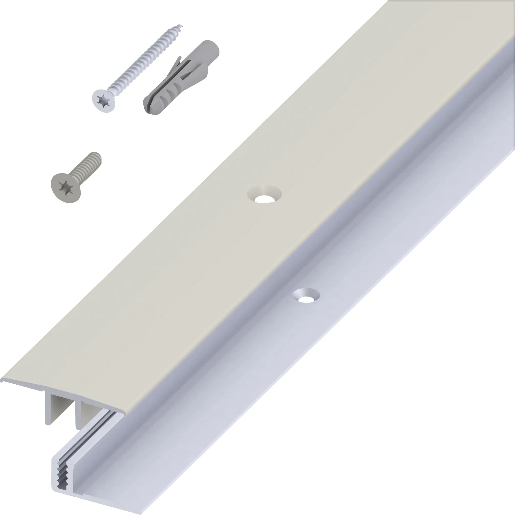 alfer Übergangs-Profil und Träger-Profil 1 m, 33 x 7 - 15 mm Alu  titan