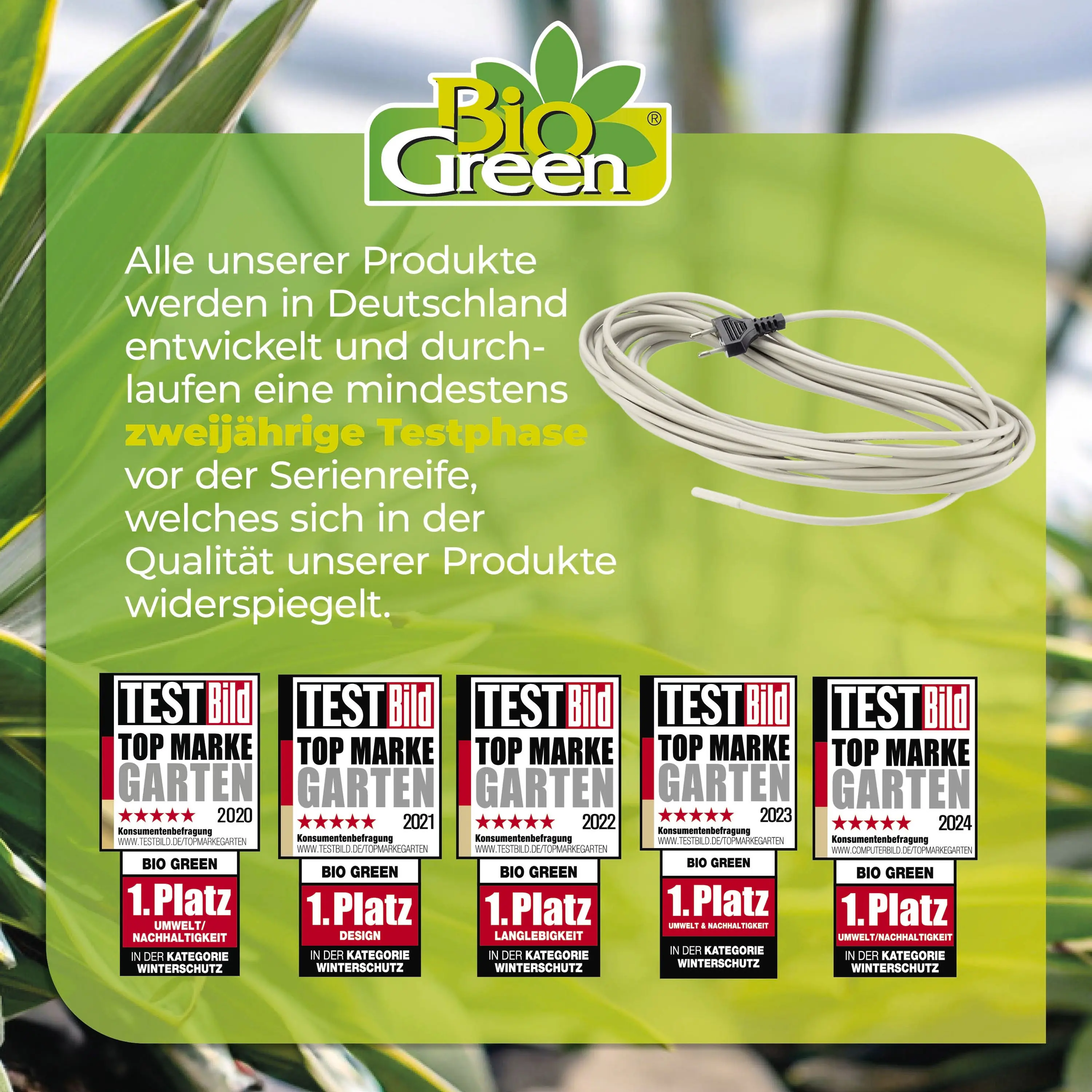 BioGreen Bodenheizkabel für Pflanzen weiß 6 m 50 W