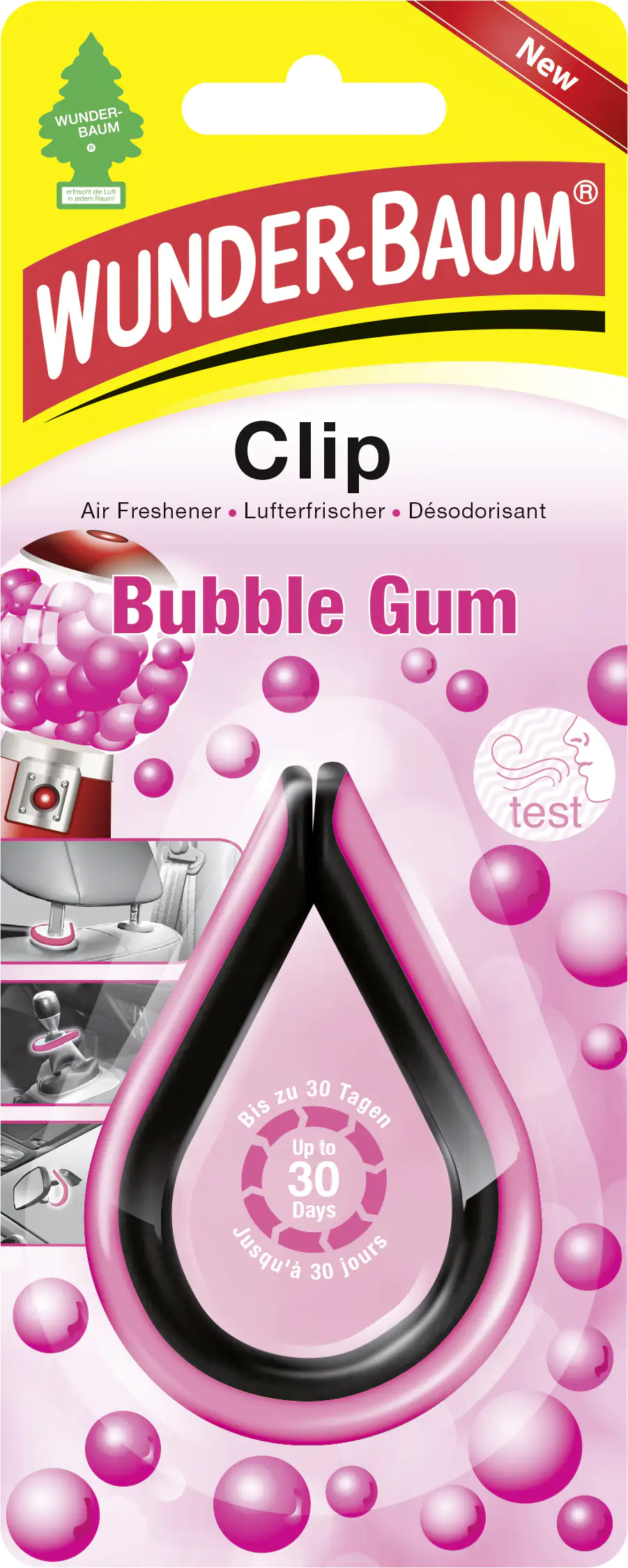 7612720841530 Wunderbaum Lufterfrischer Clip Bubble Gum