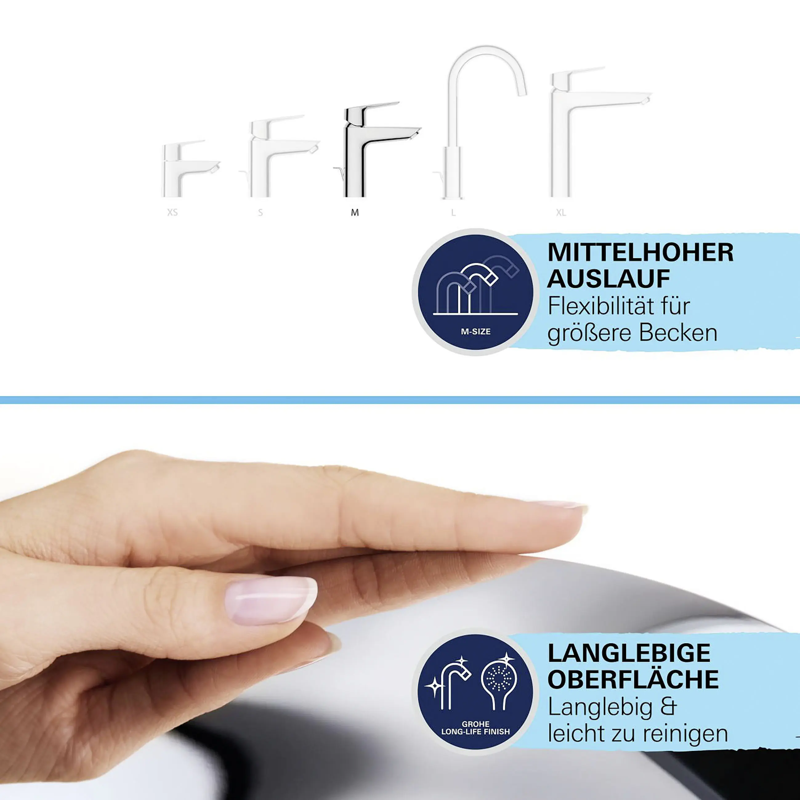 Grohe Quickfix Waschtischarmatur Start M-Size verchromt ausziehbar