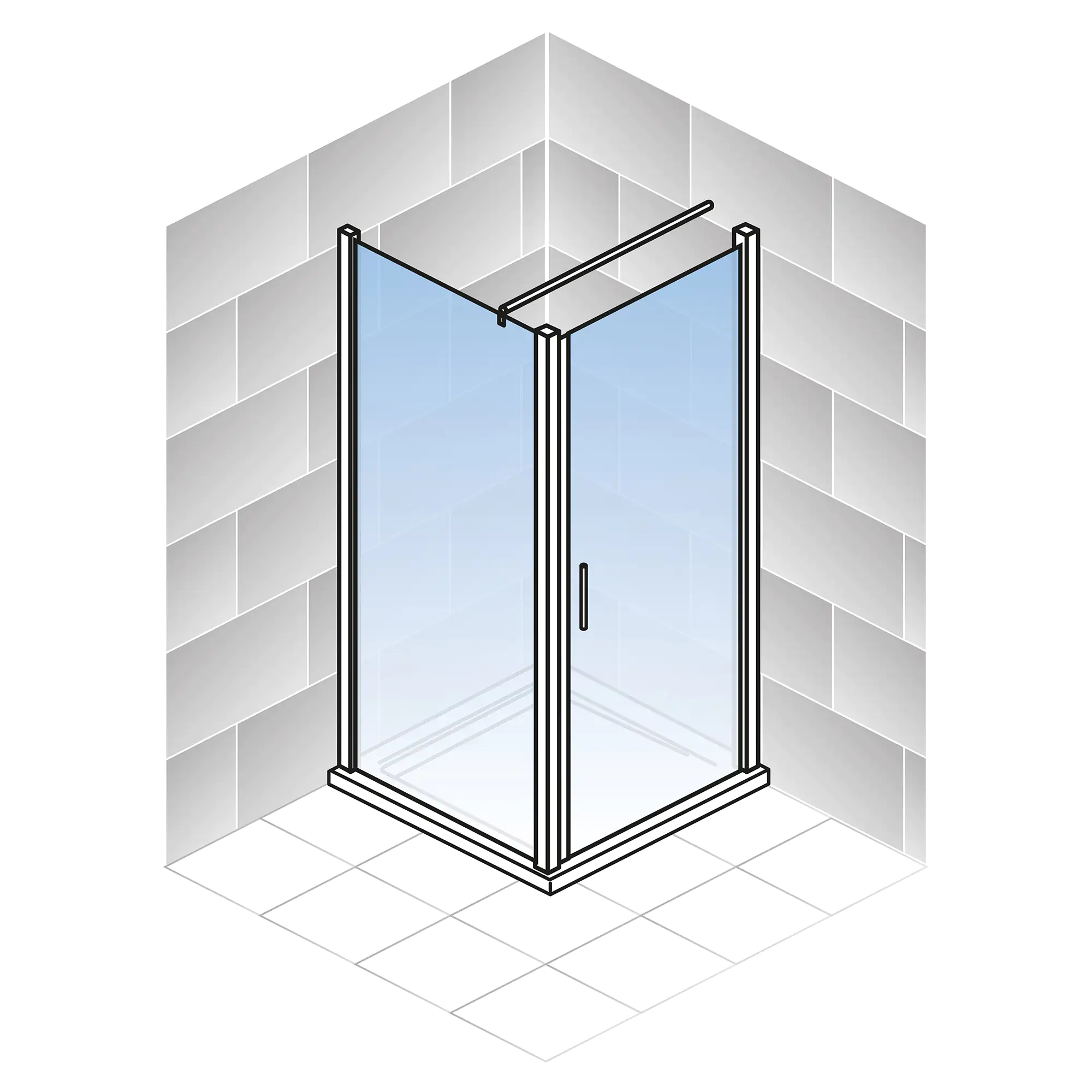 Schulte Eckeinstieg Drehtür Seitenwand 90 x 90 x 192 cm Alexa Style 2.0 Schulte Eckeinstieg Drehtür Seitenwand 90 x 90 x 192 cm Alexa Style 2.0