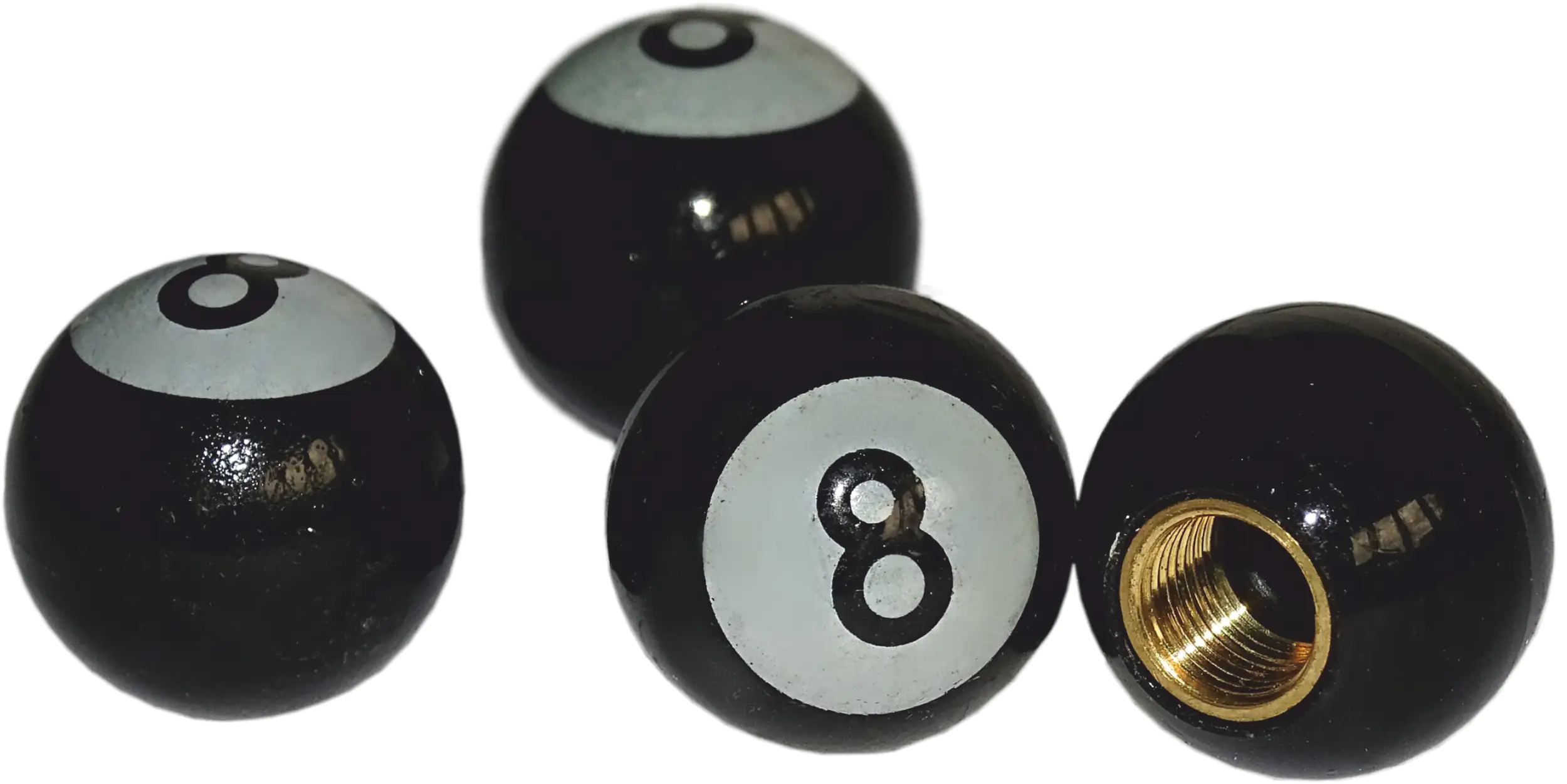 Hermann Schütz Ventilkappen Vent-Cap Billard-Kugel 8 4er-Set