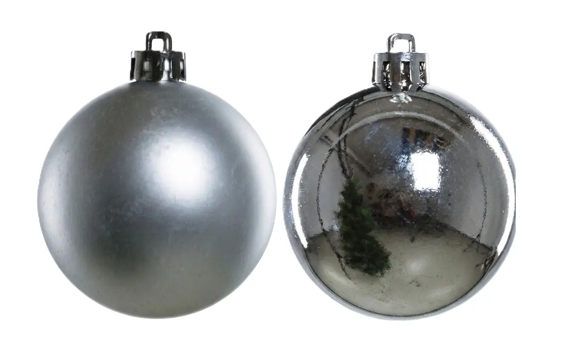 TrendLine Weihnachtskugeln bruchfest, langlebig Ø 6 cm silber 12 Stück 