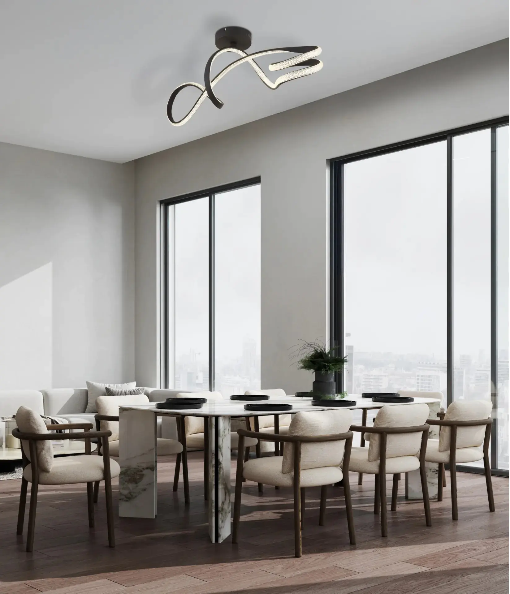 Globo LED-Deckenleuchte SWIRL schwarz