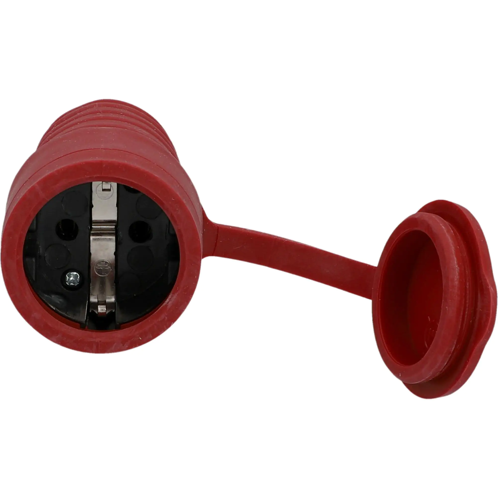 Schutzkontakt-Kupplung Gummi PVC-Ei IP44 Deckel rot