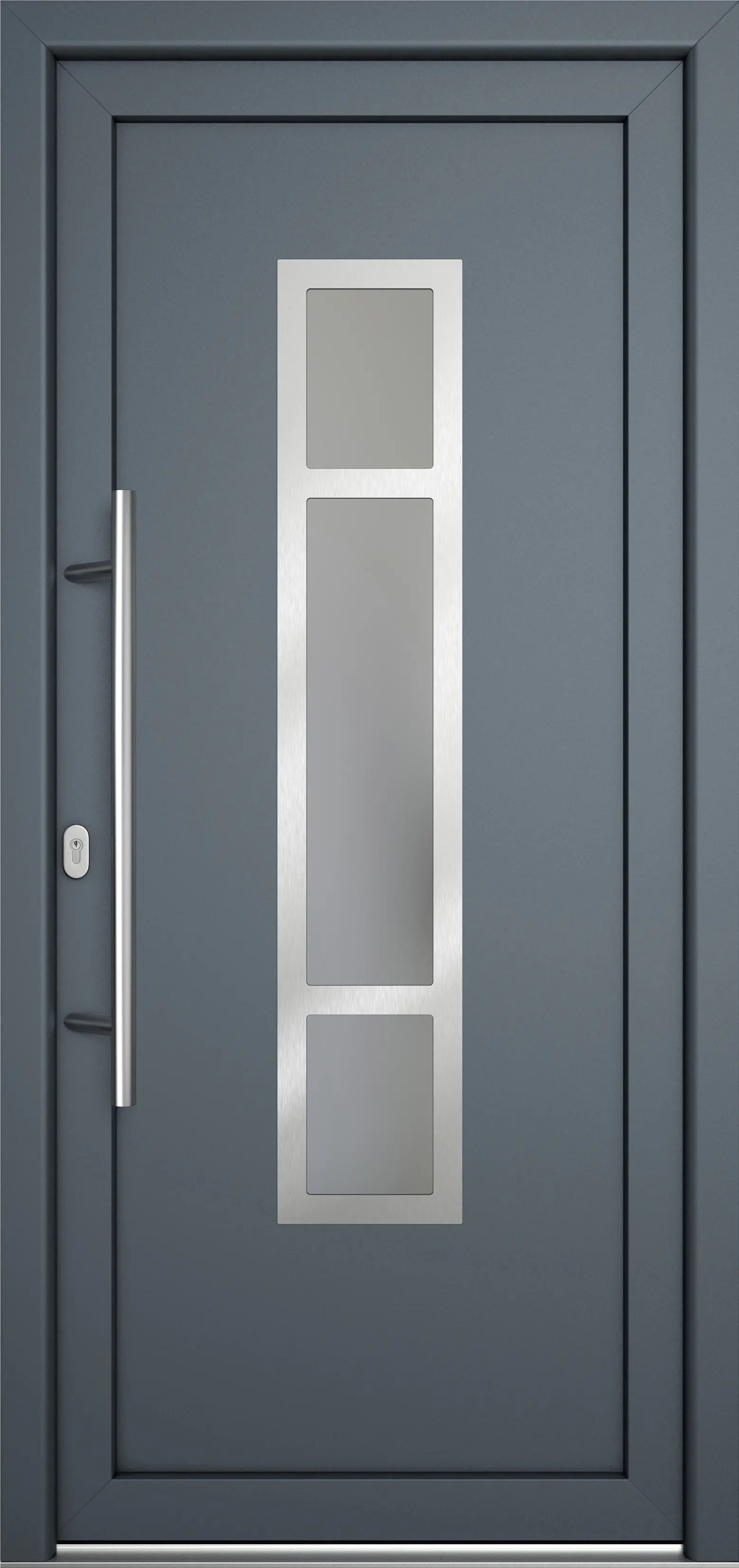 Meeth Haustür Signum Pro PVC Modell 87 88 x 208 cm DIN Links weiß/titan