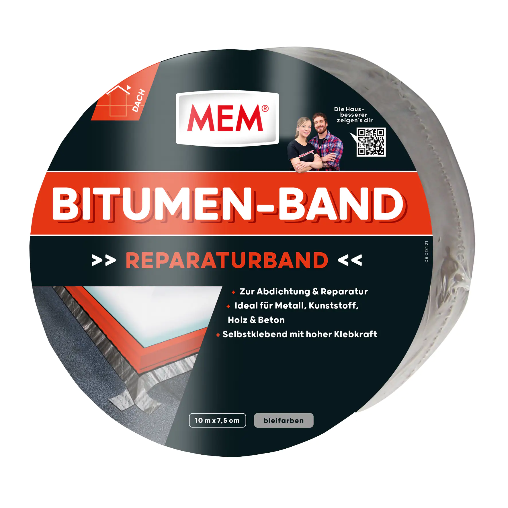 MEM Bitumen-Band 10 m x 7,5 cm blei