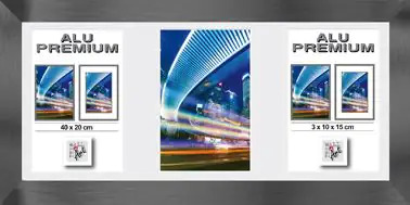 Aluminiumrahmen Quattro schwarz, 20 x 40 cm