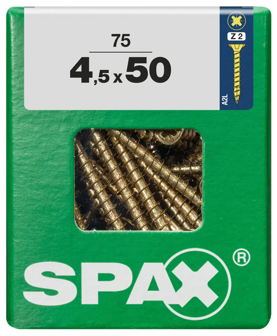 Spax Universalschrauben 4.5 x 50 mm PZ 2 - 75 Stk.