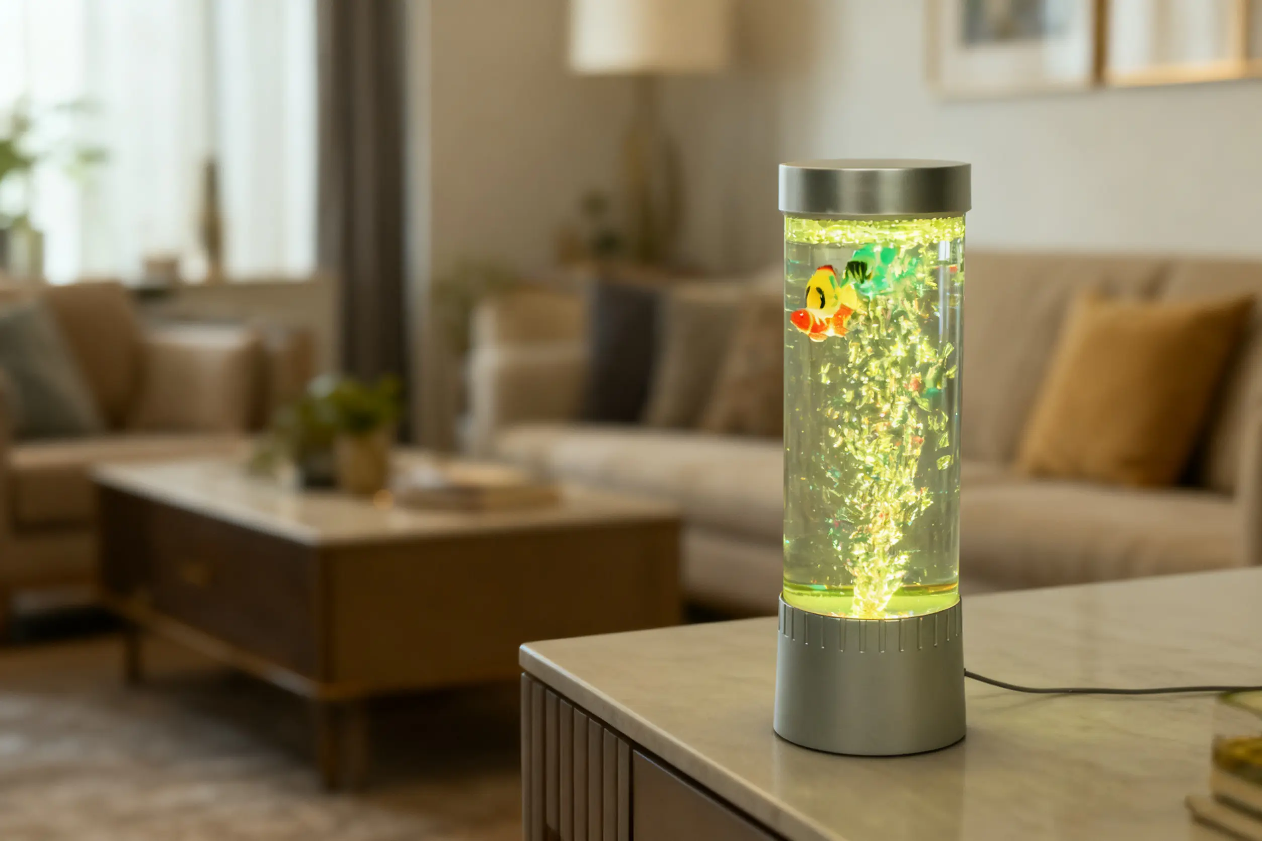 LED-Wassersäule Aquafee Ø 10,5 x 32 cm silber