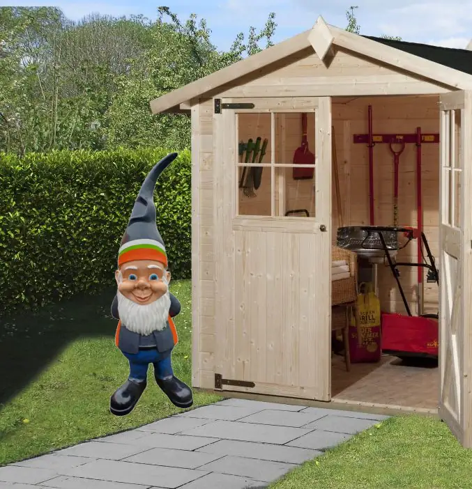 Dekofigur Gartenzwerg 157 x 50 cm anthrazit orange Globus