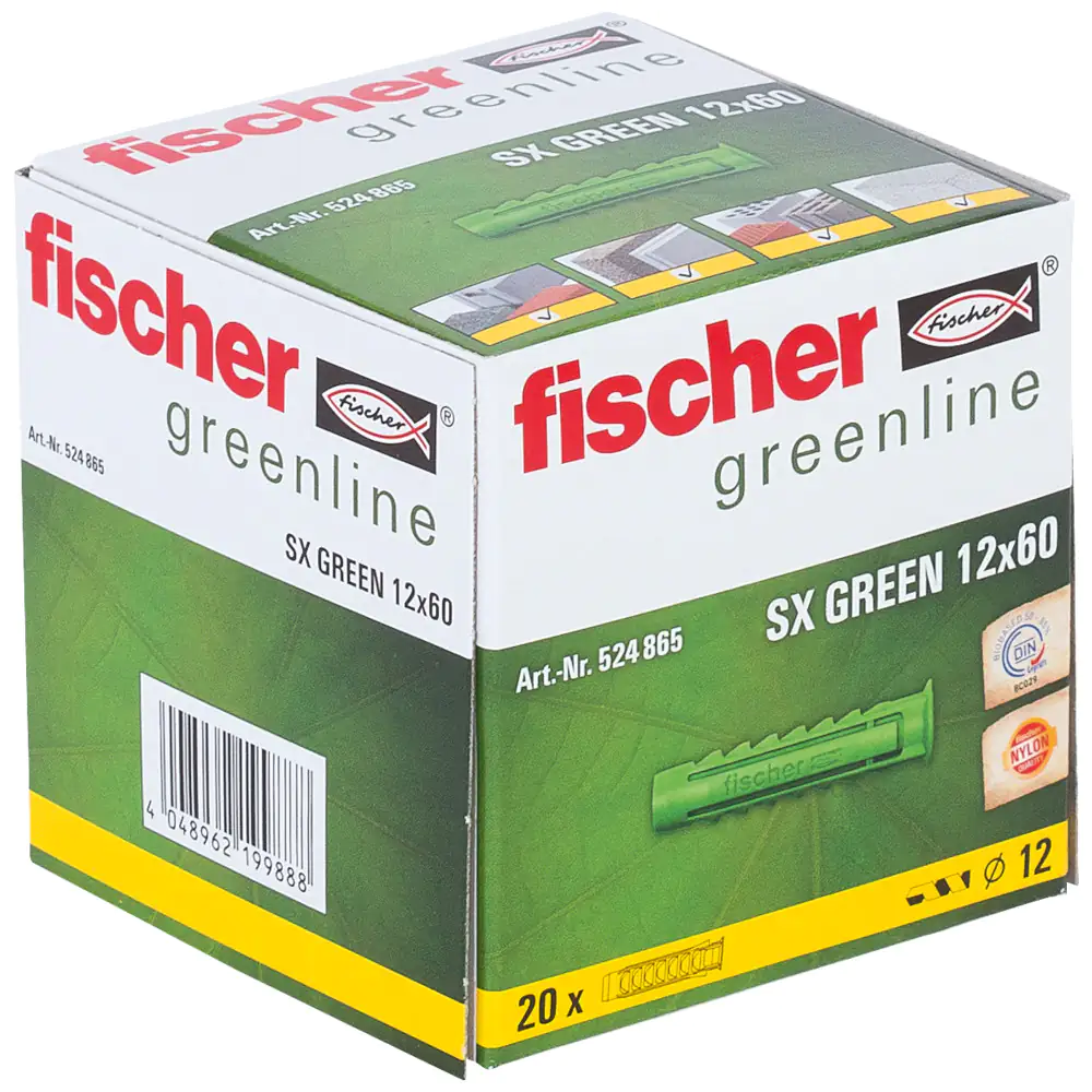 Fischer Spreizdübel SX green 12.0 x 60 mm - 20 Stück Fischer Spreizdübel SX green 12.0 x 60 mm - 20 Stück