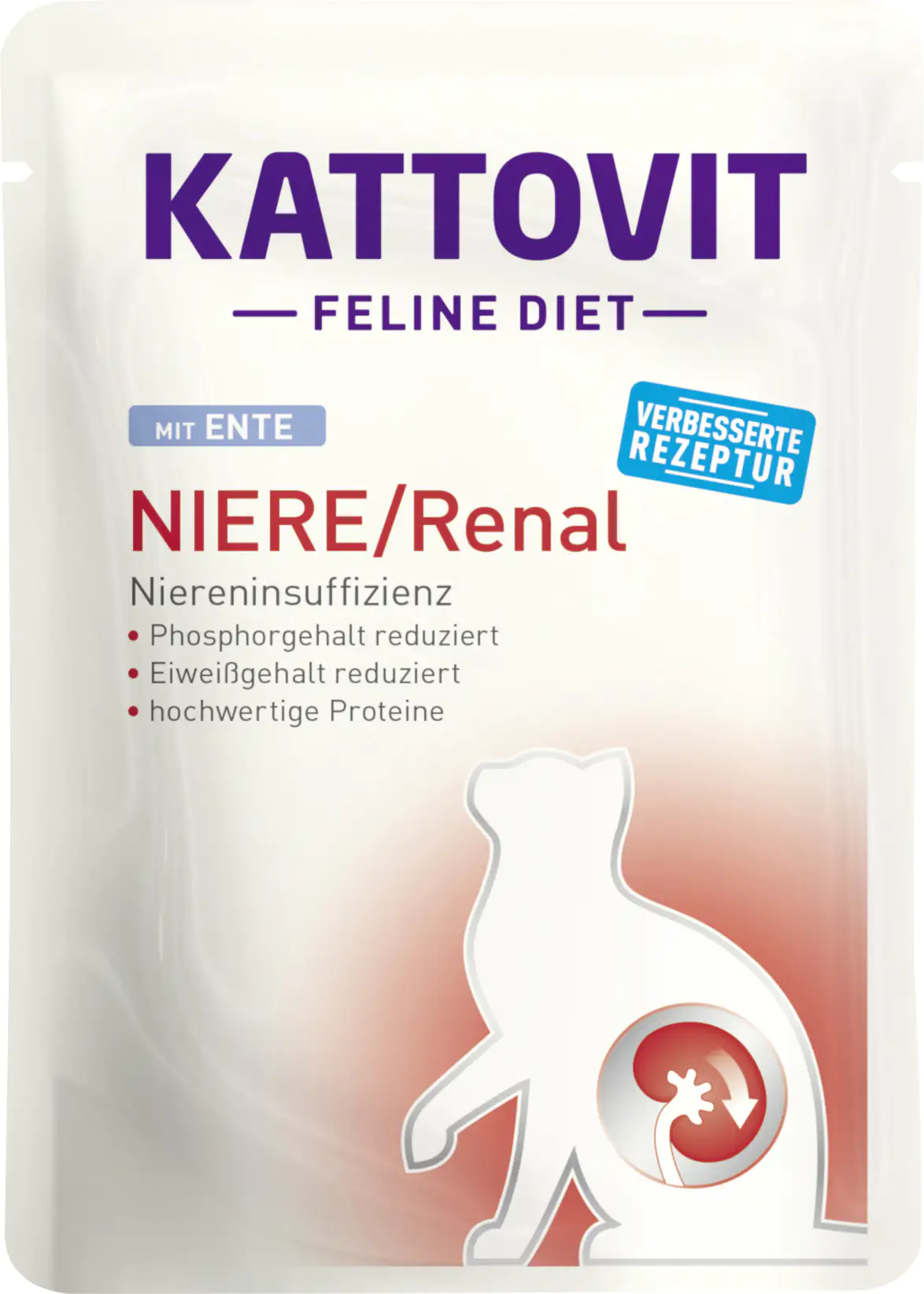 Kattovit Katzennassfutter Diet Niere/Renal Ente 85 g